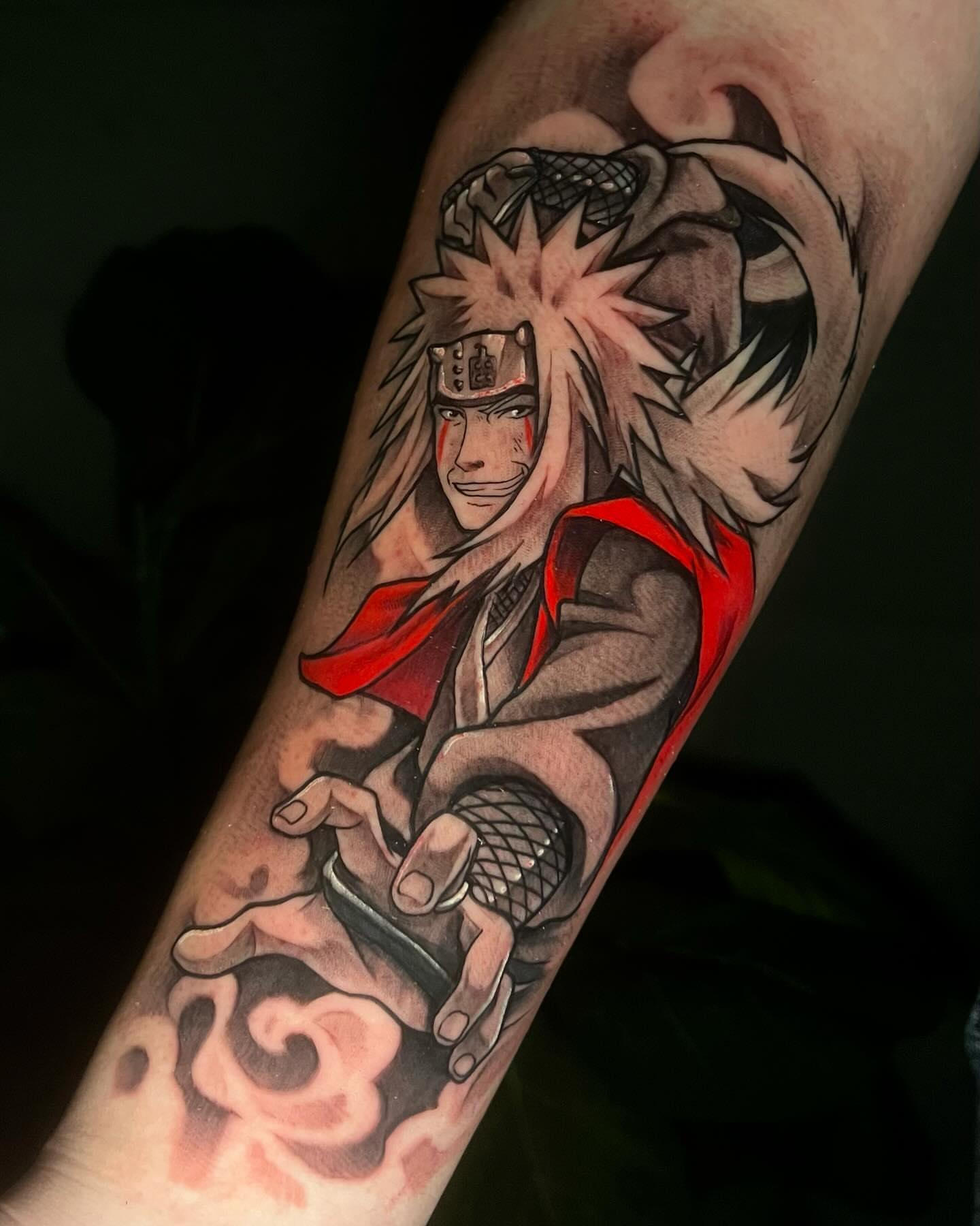 Anime character anime tattoo on the forearm by emi