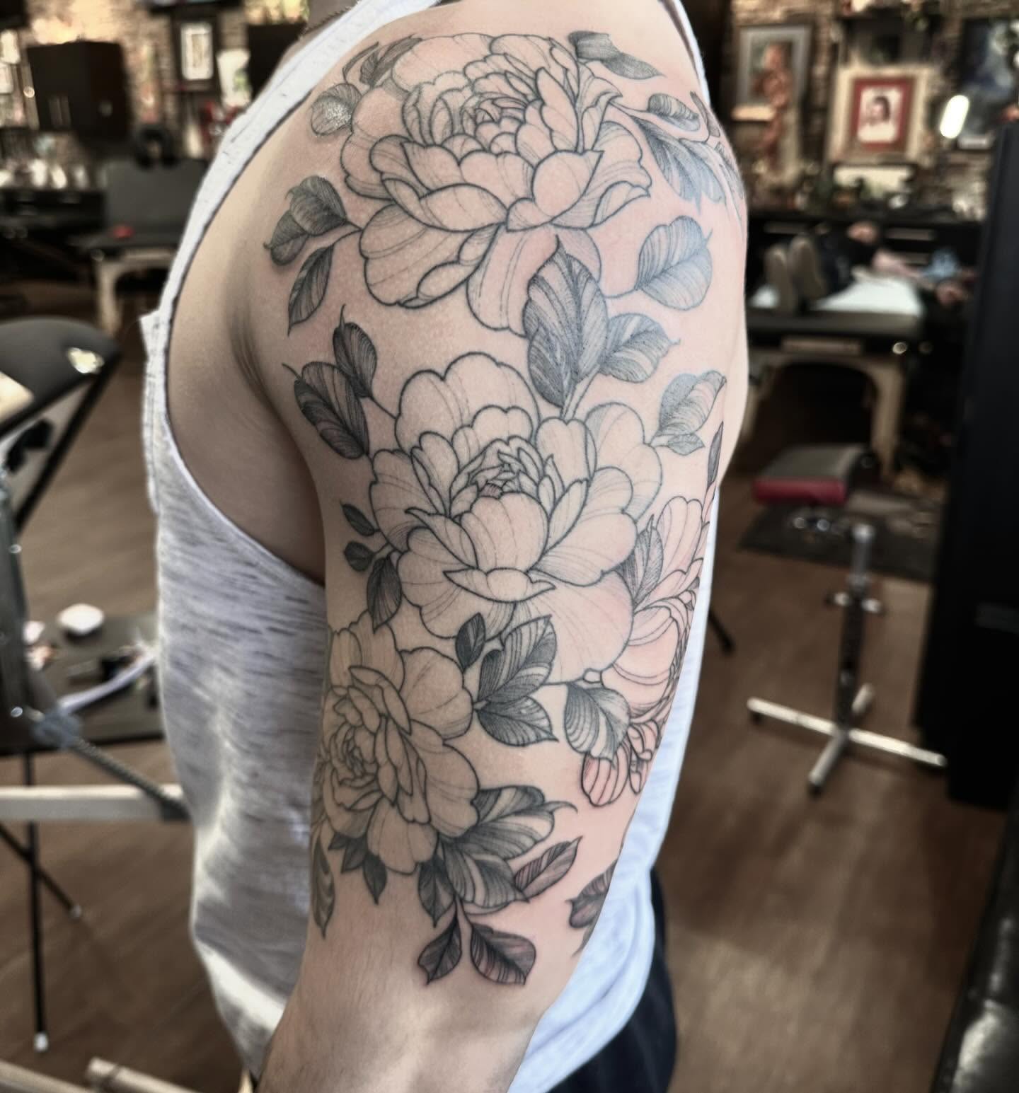 Tattoo by @kmarsdentattoos — black_and_grey