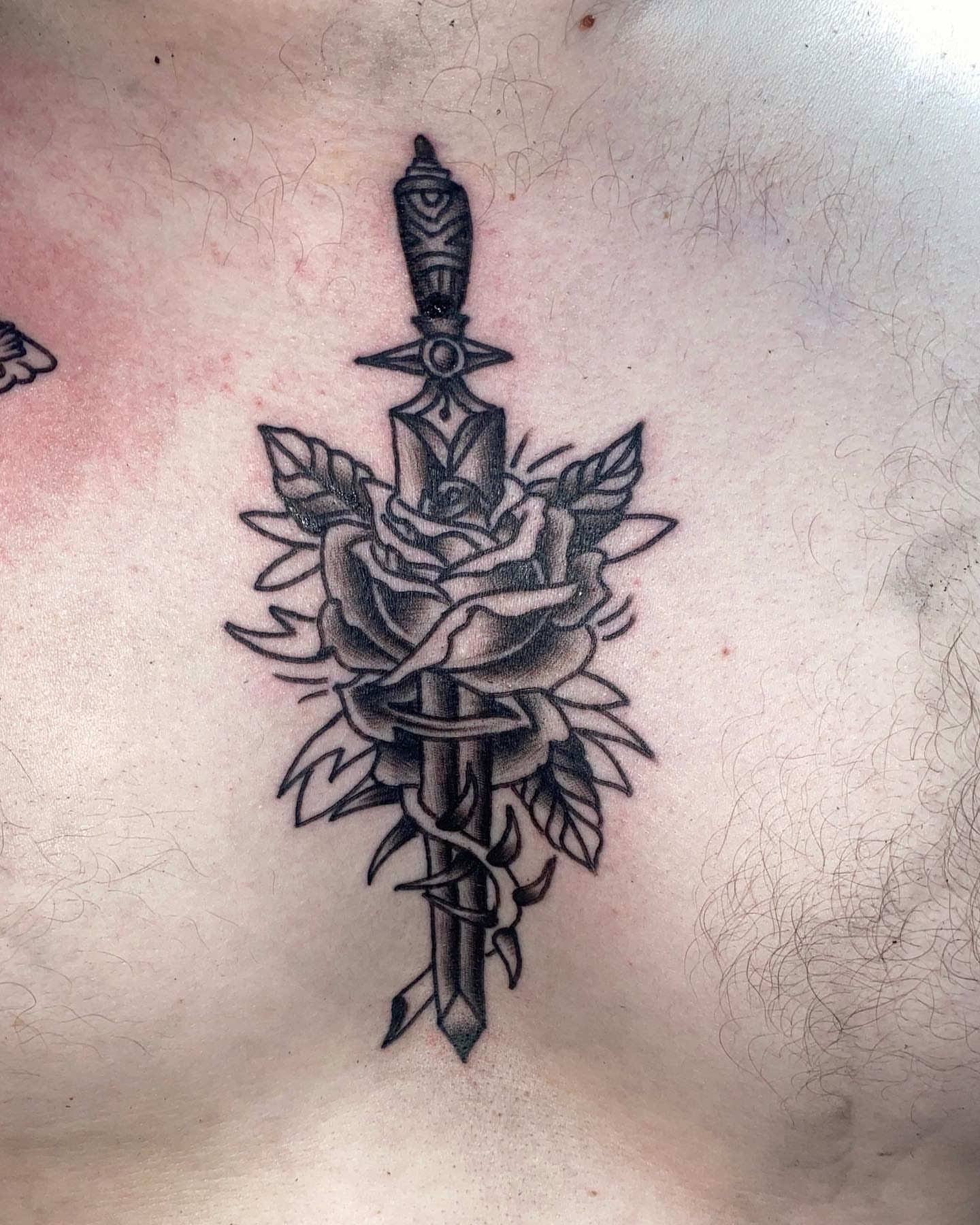Tattoo by @shelbeaux — black_and_grey