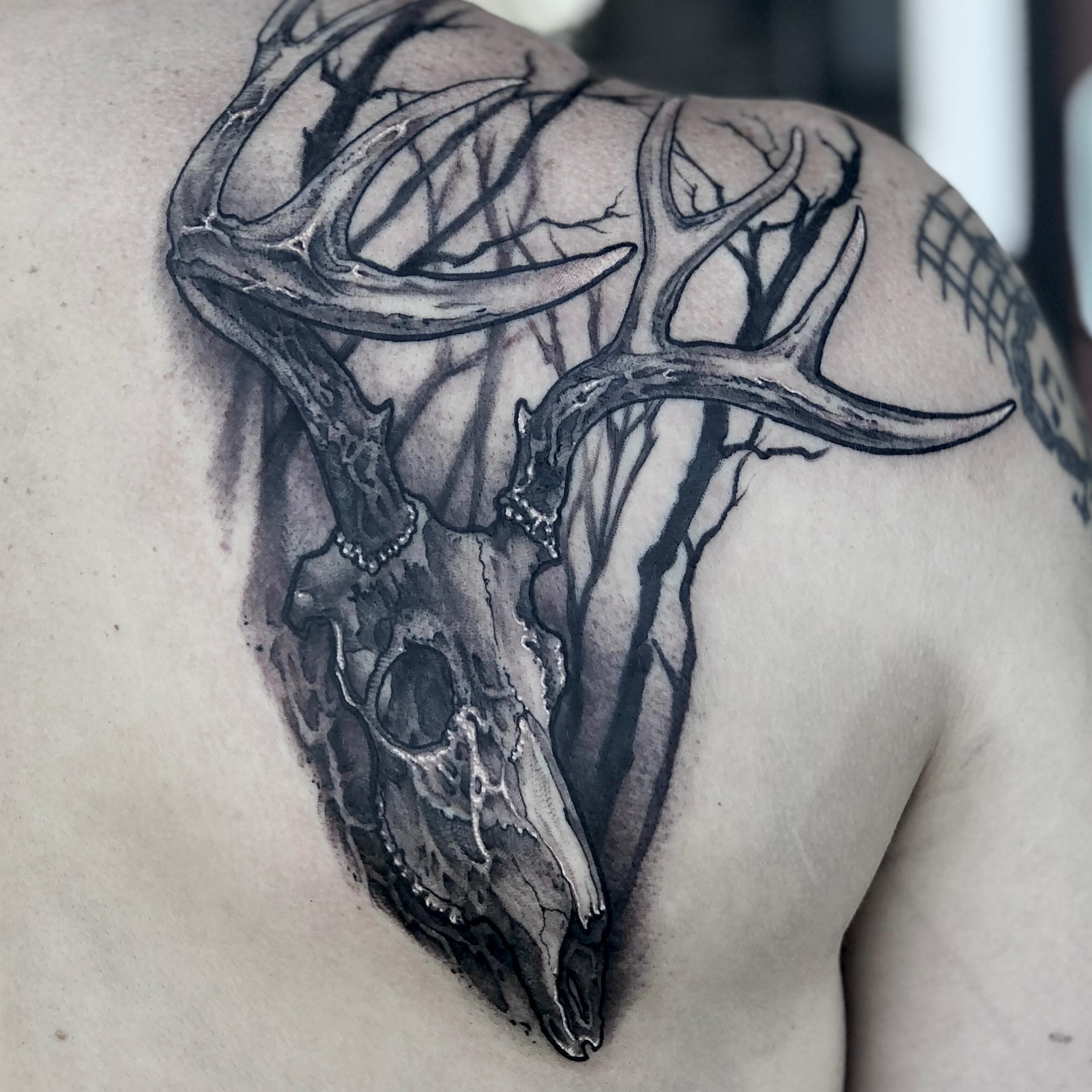 Tattoo by @aaronbtattoo — black_and_grey, realism