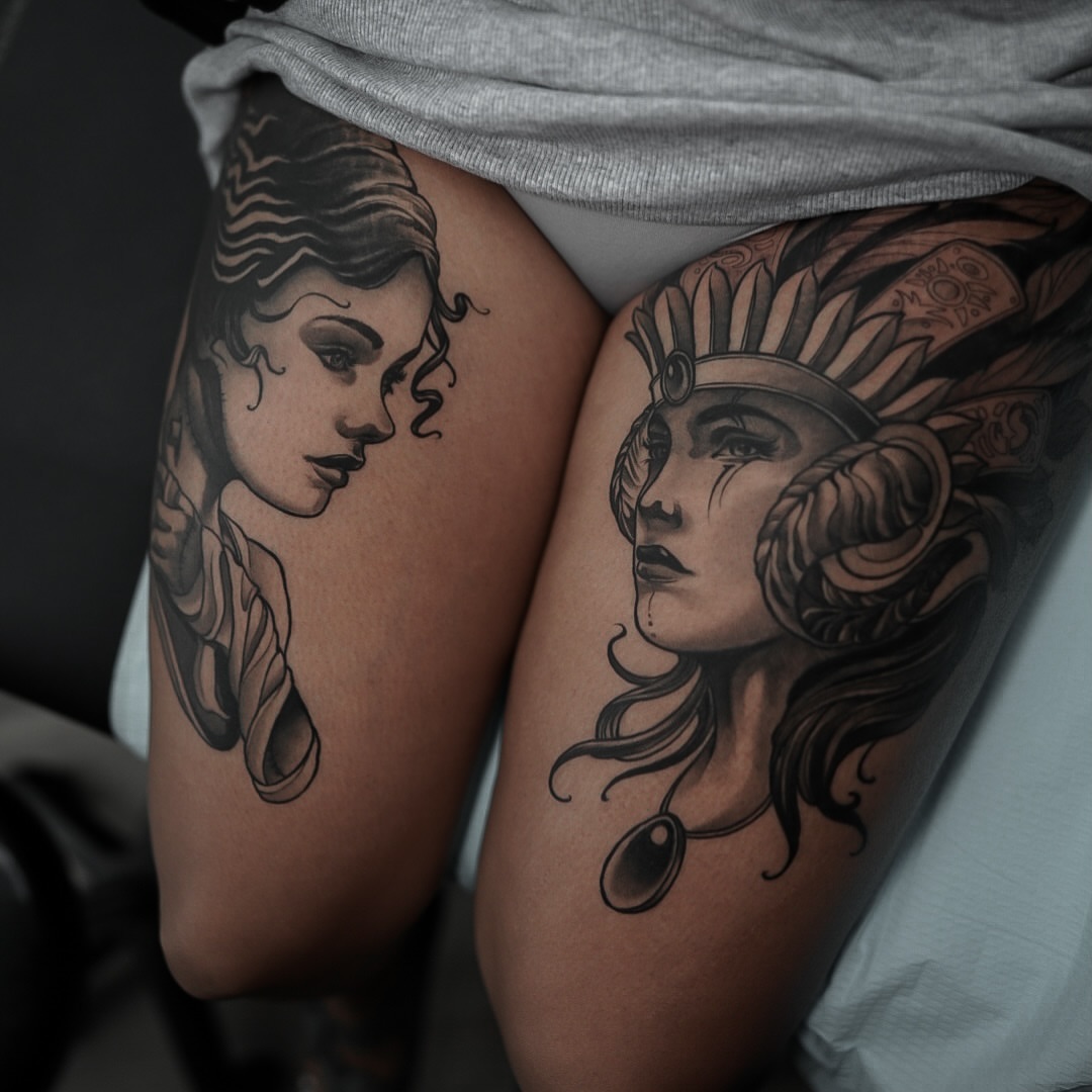 Tattoo by @jdmroxy_24 — black_and_grey, realism