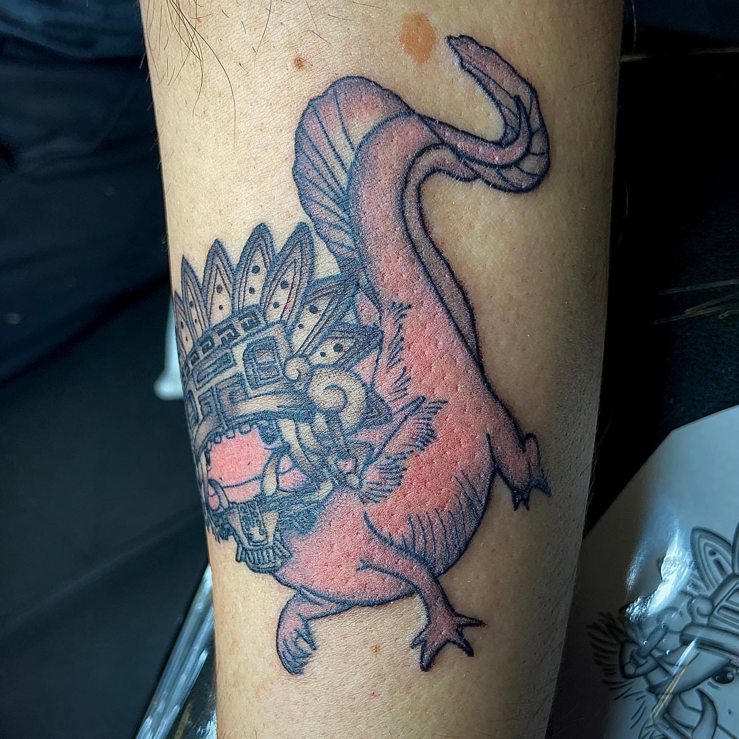 Tattoo by @jesstattooz — american_traditional, dotwork