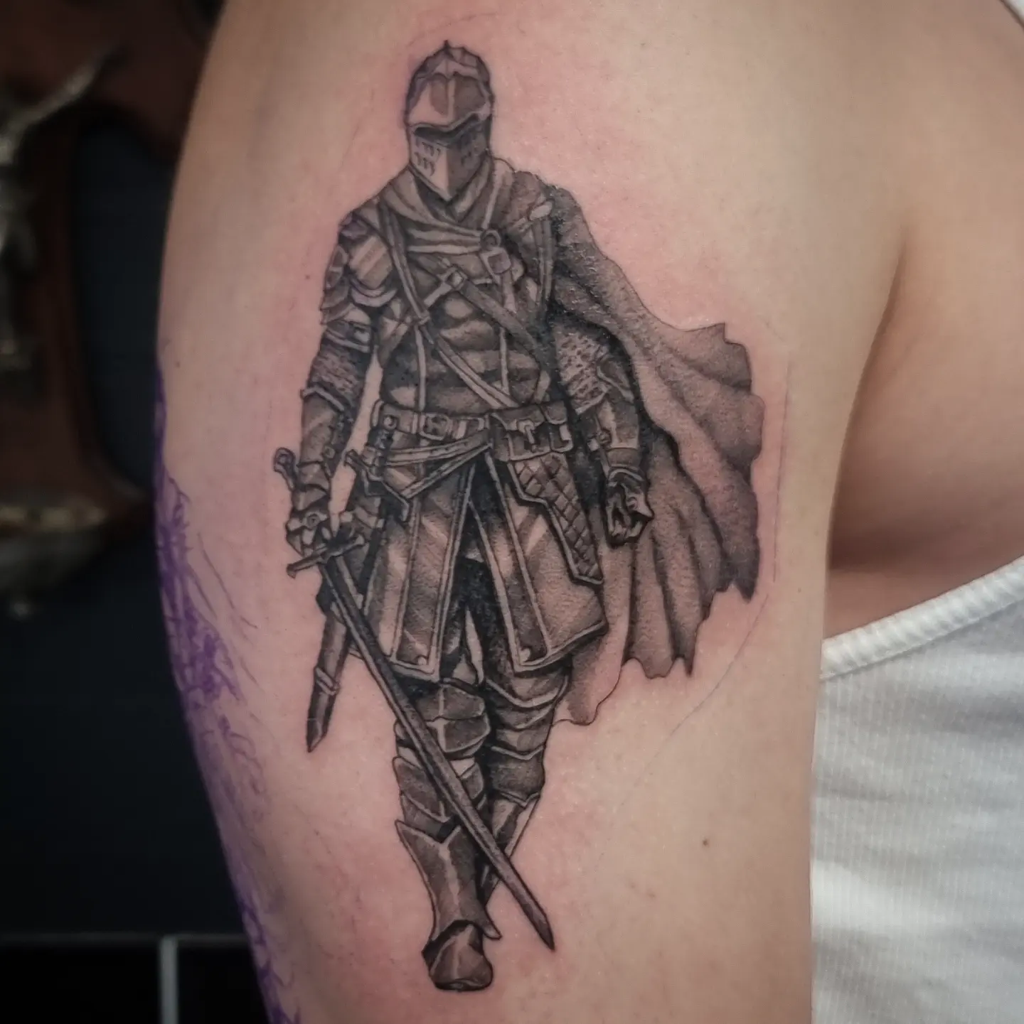 Tattoo by @bn13tattooist — black_and_grey