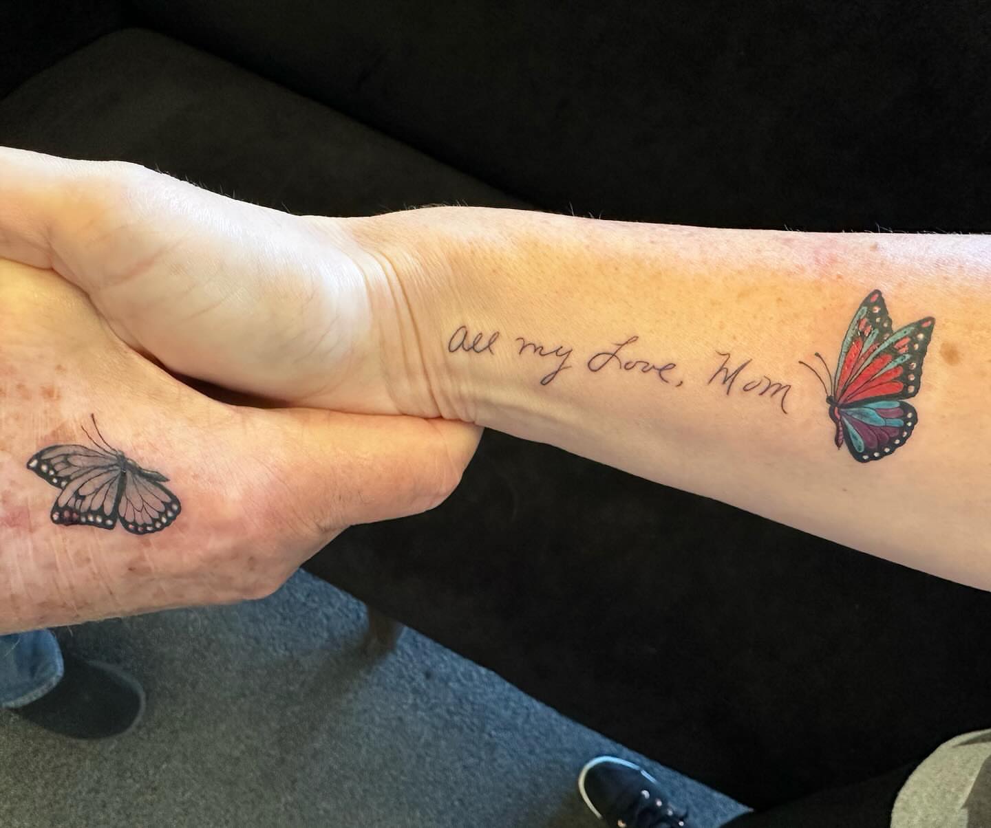 Butterfly realism tattoo on the forearm by MR