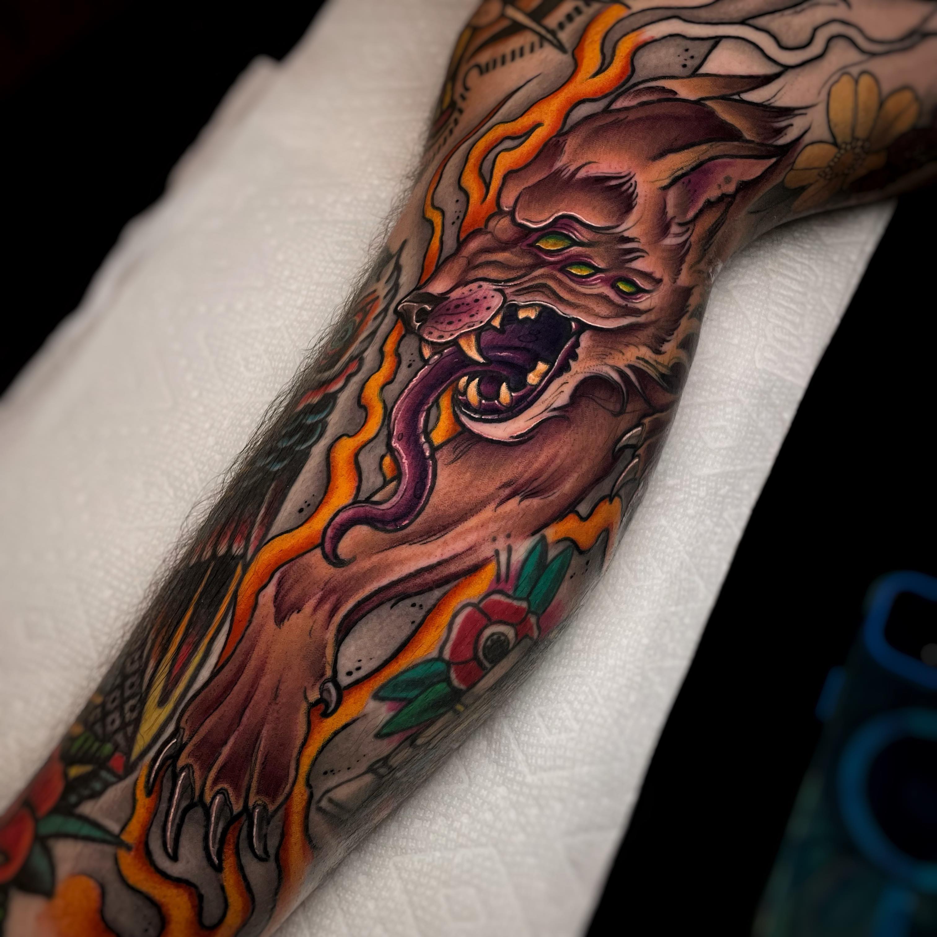 Tattoo by @ickabrams — american_traditional, dotwork