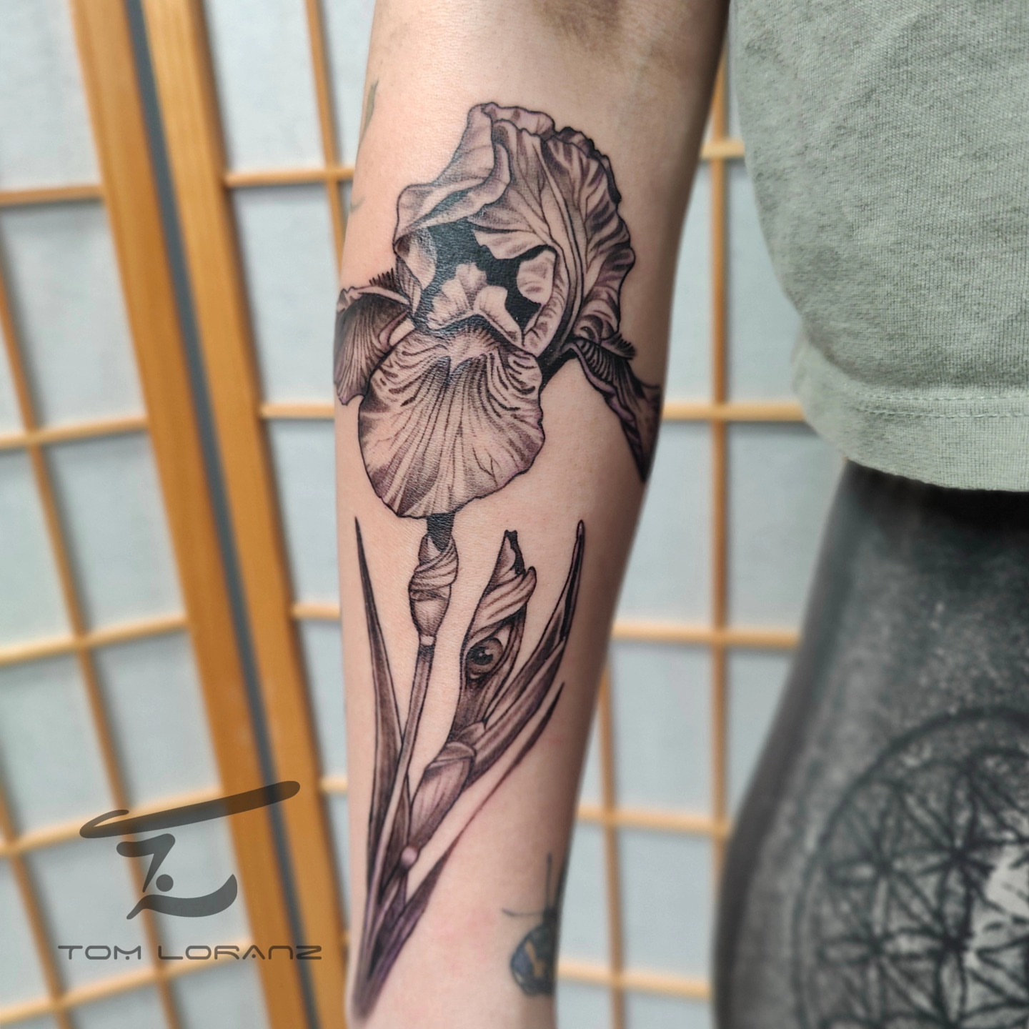 Iris flower realism tattoo on the forearm by Ｔｏｍ Ｌｏｒａｎｚ