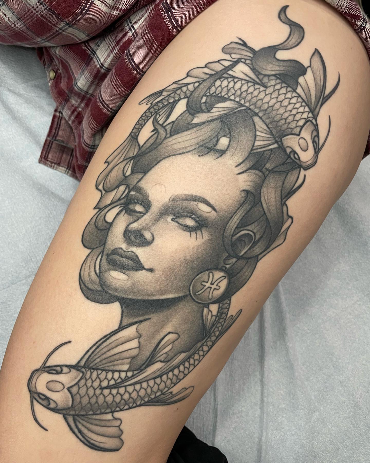 Tattoo by @amyjeantattoos — black_and_grey, realism