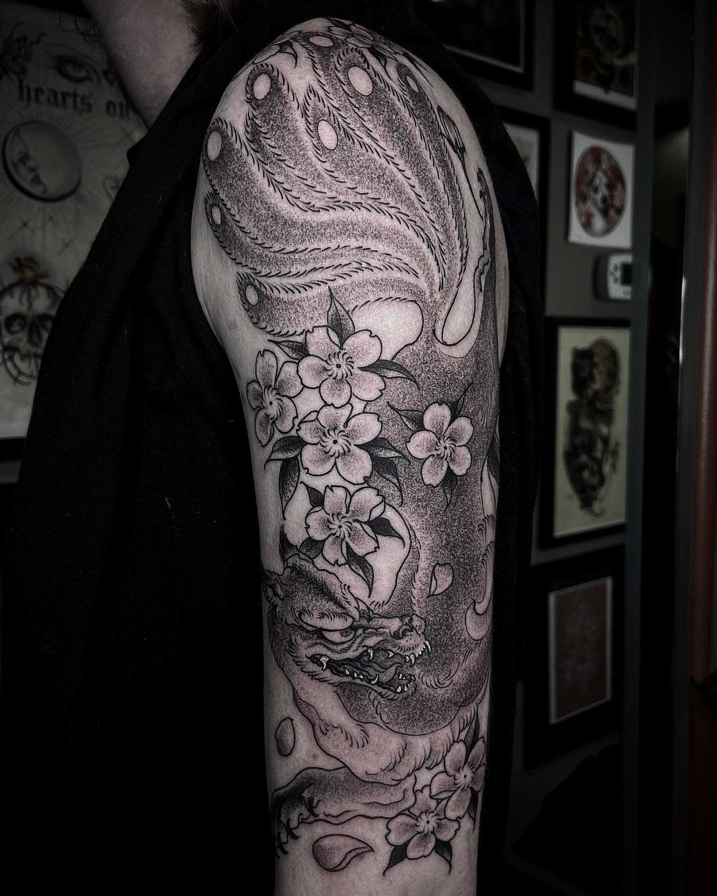 Tattoo by @lorenzotattoos — dotwork, black_and_grey