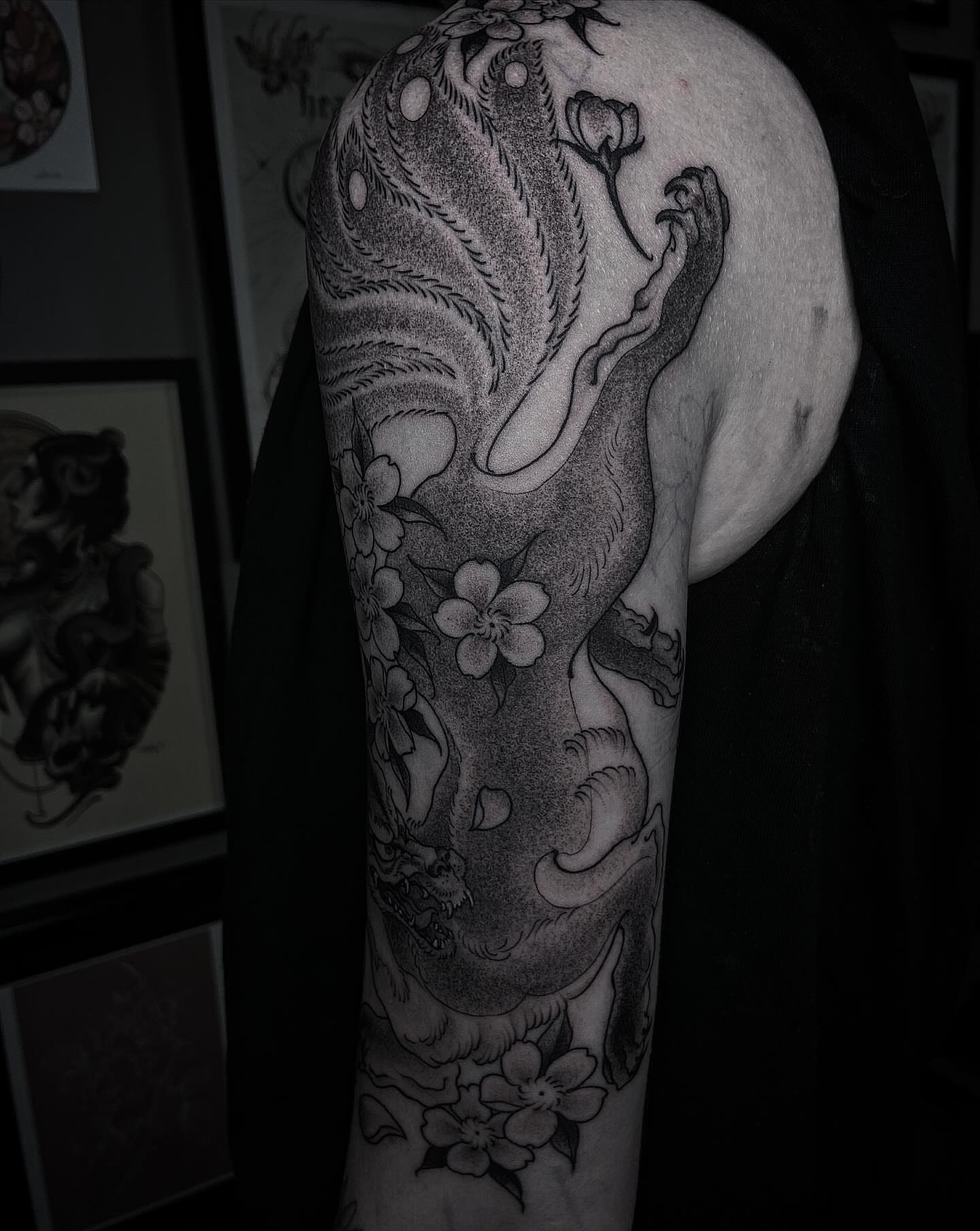 Tattoo by @lorenzotattoos — dotwork, black_and_grey