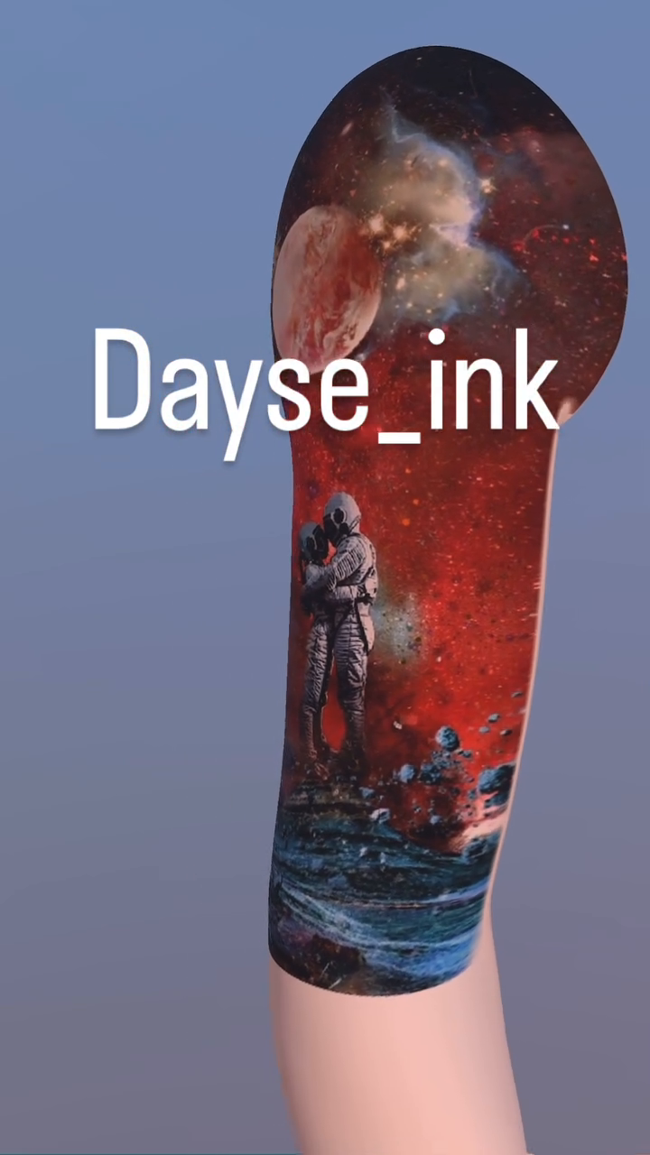Astronaut in space realism tattoo by PMU Artist