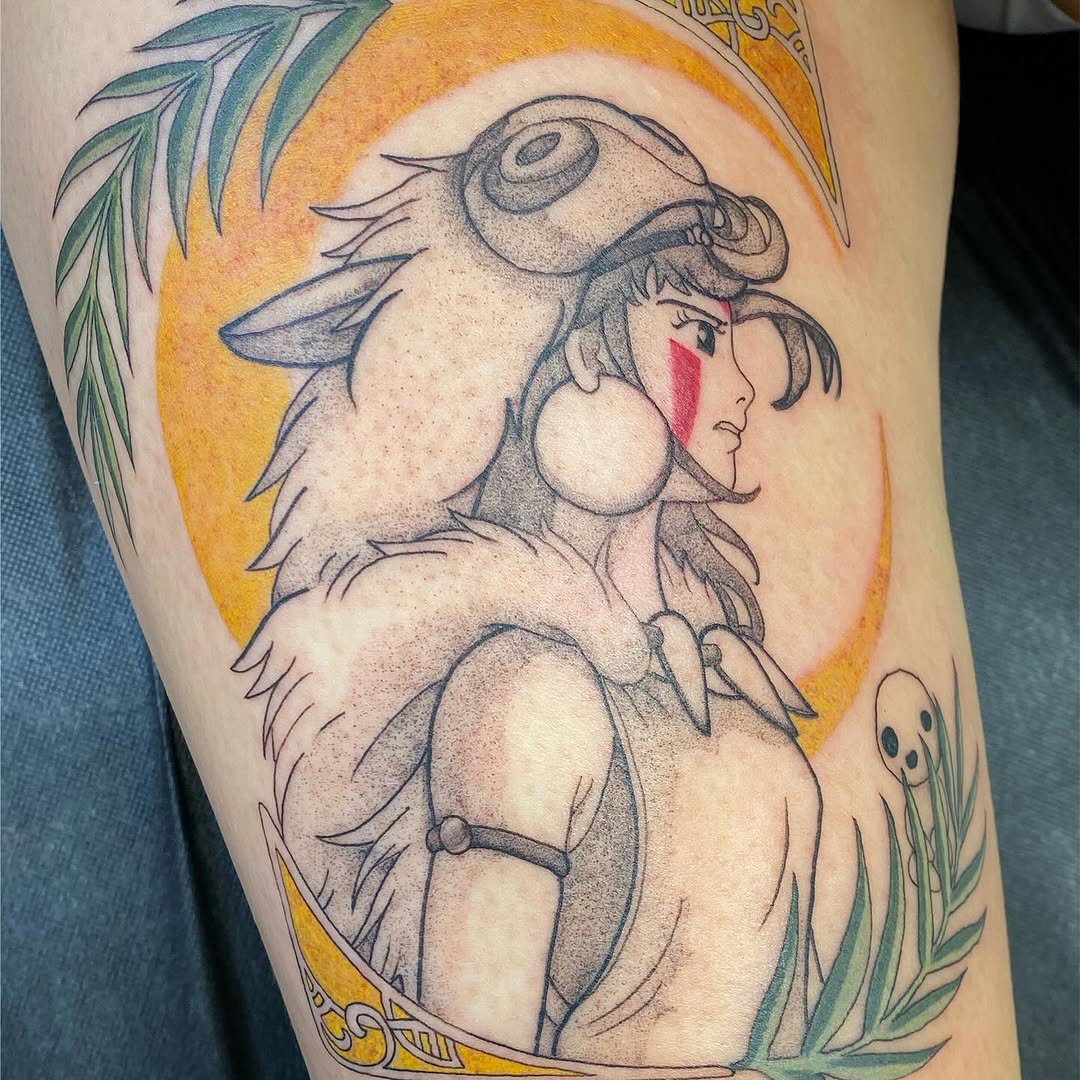 Tattoo by @botanicalsabbath โ anime, dotwork