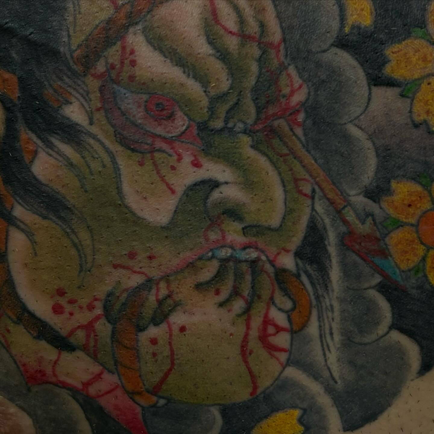 Demon American traditional tattoo by Rene Chavira