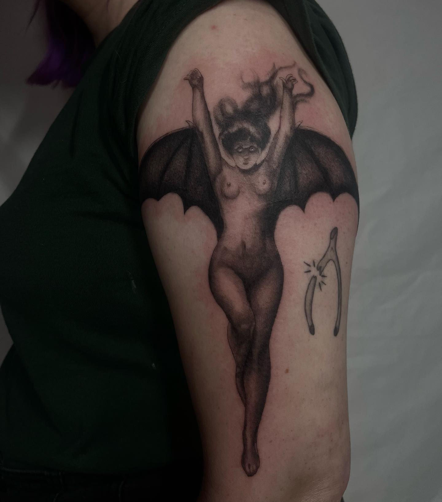 Tattoo by @softnddirty — black_and_grey, realism