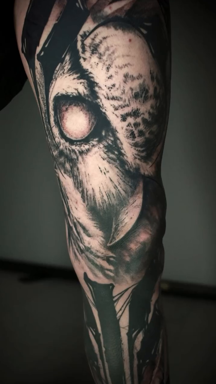 Owl realism tattoo by Hollow Priest