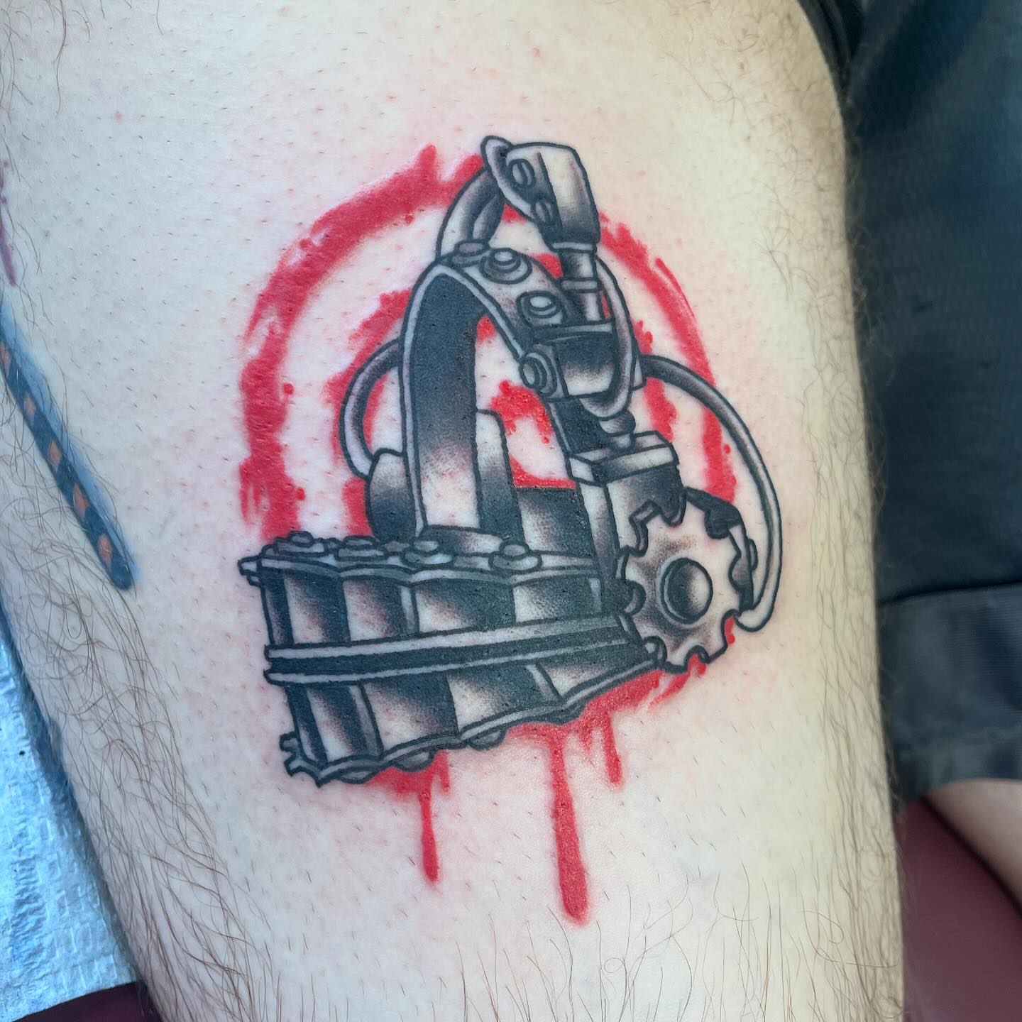 Tattoo by @fearlessfoxes — black_and_grey