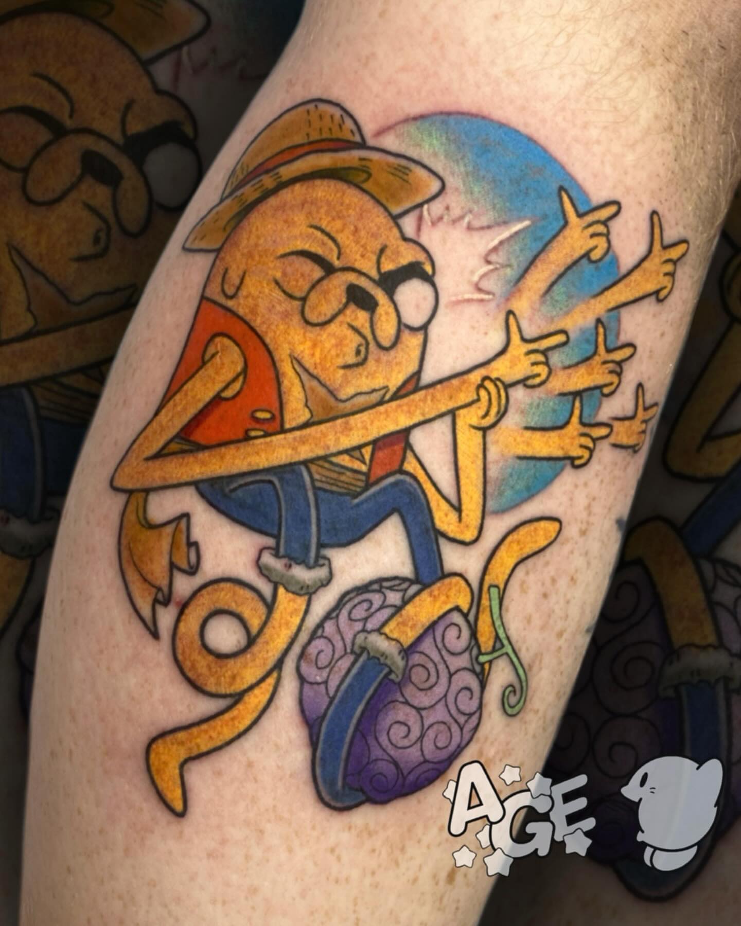 Pepper character American traditional tattoo on the forearm by Otaku and Gamer Tattooer