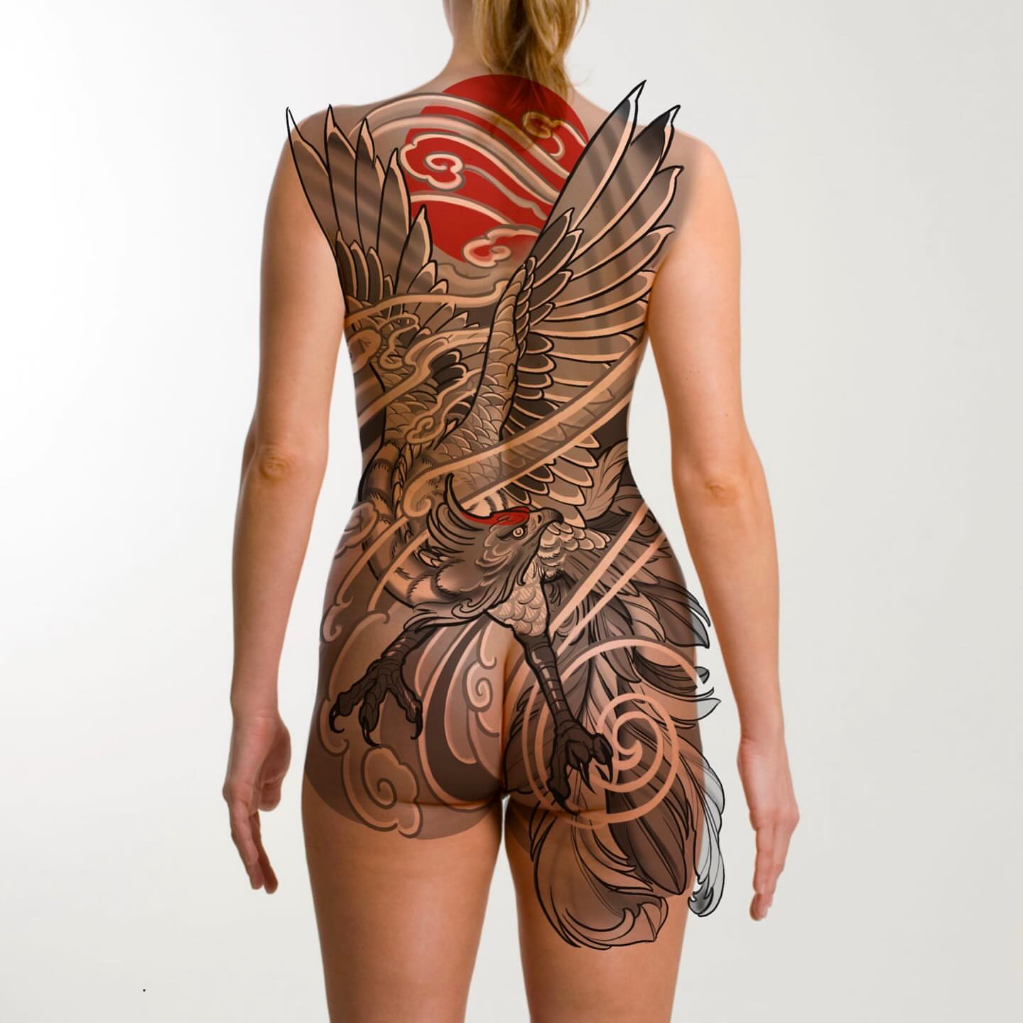 Phoenix japanese irezumi tattoo on the back by Lorenzo Lopez