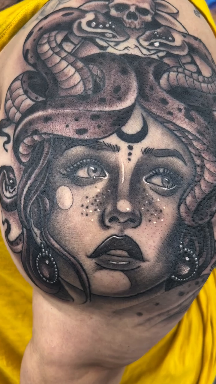 Tattoo by @inkplug__higherlevel — black_and_grey, realism