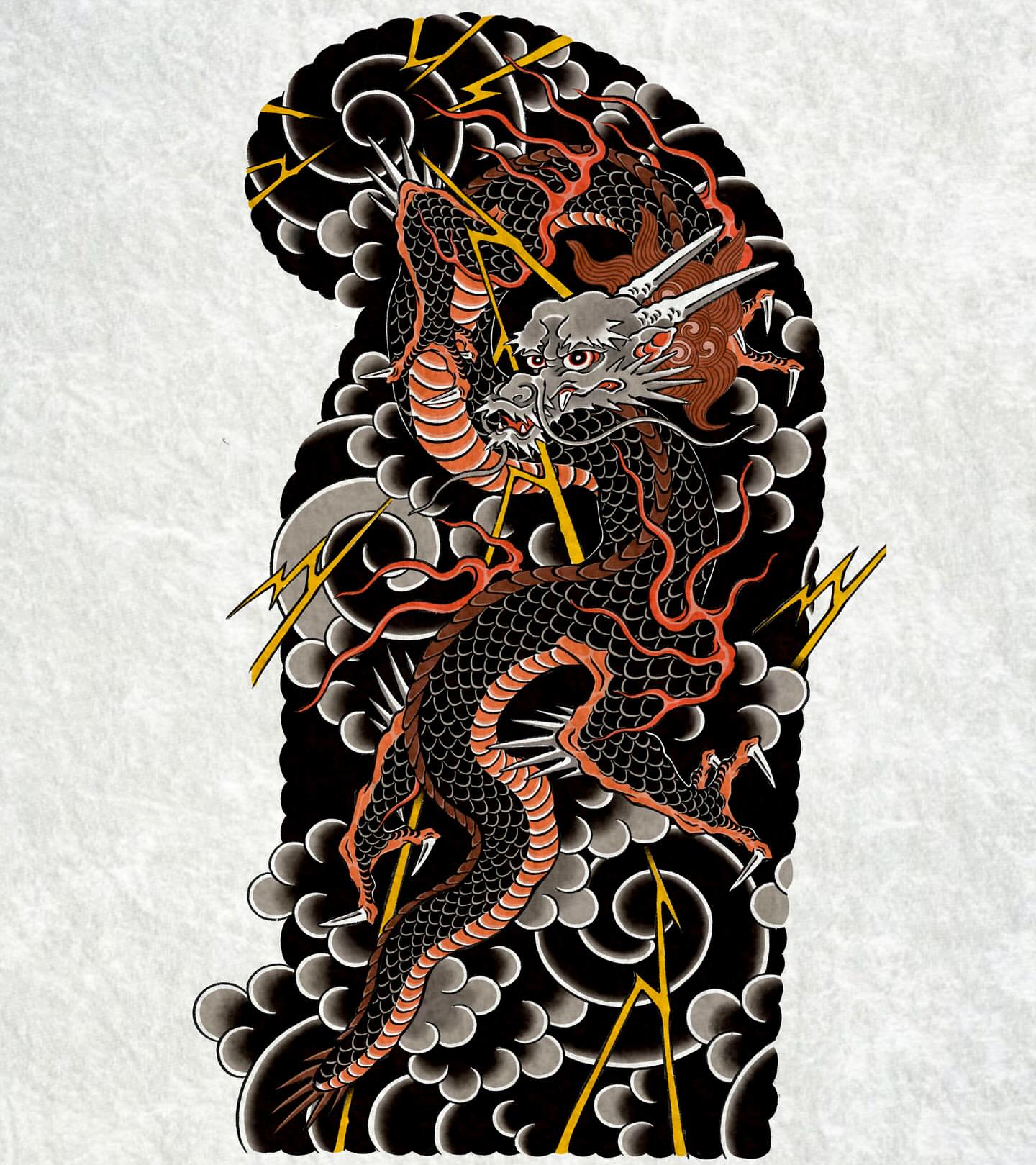 Dragon japanese irezumi tattoo by 건대이레즈미