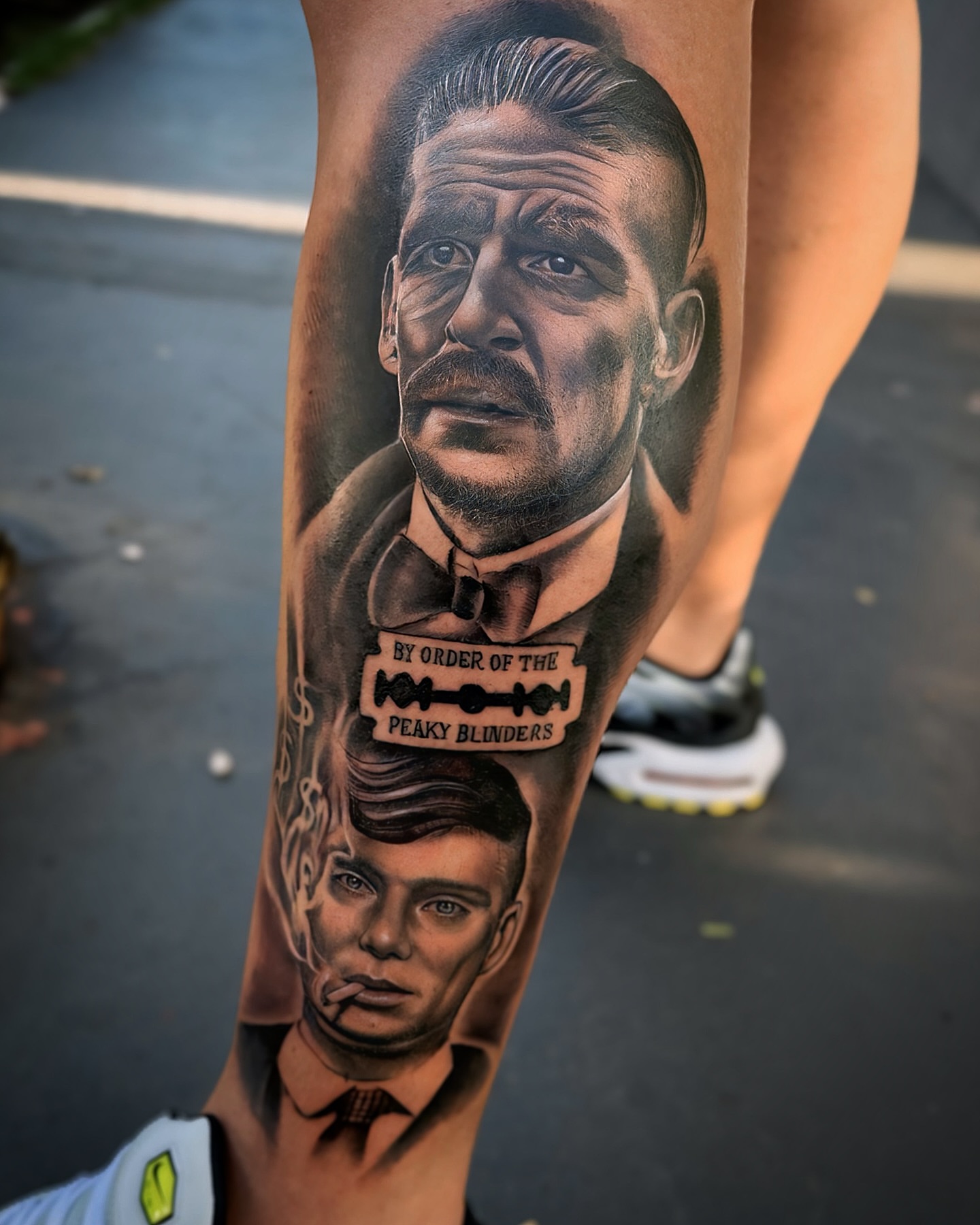 Peaky Blinders characters realism tattoo on the forearm by Tattoo Artist - the Goat