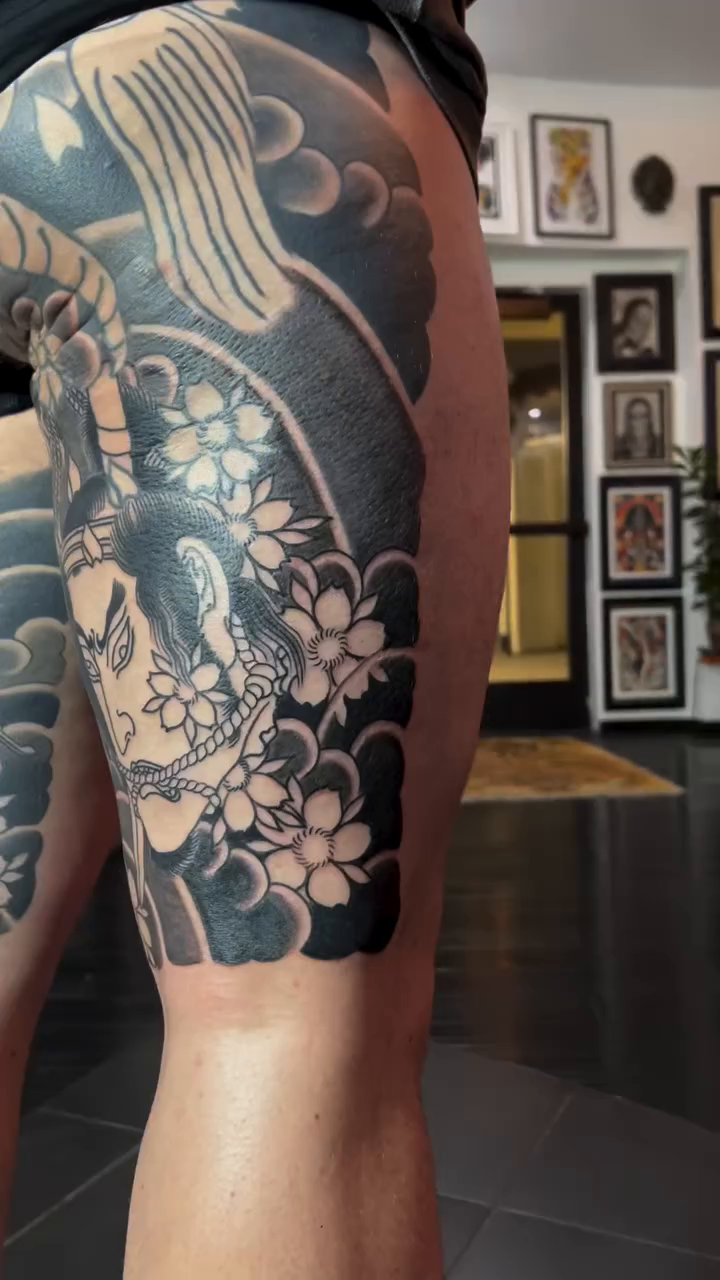 Samurai warrior and geisha japanese irezumi tattoo by Kayle Leogrande