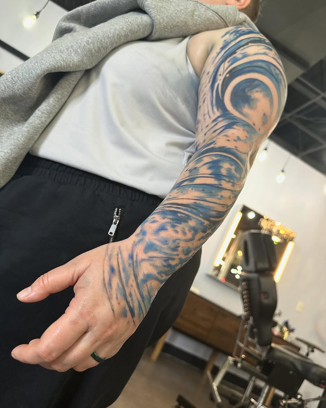 Tattoo by @cameronhobbs_art — watercolor, black_and_grey