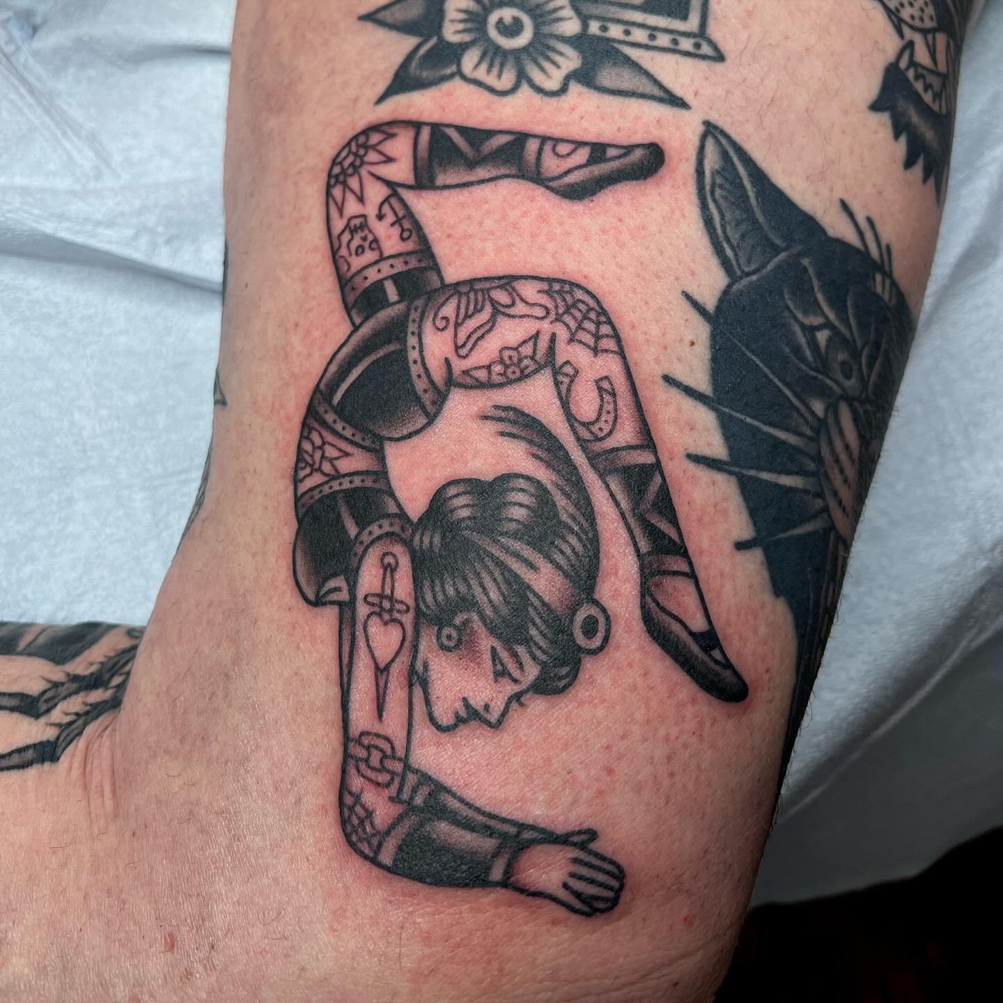 Tattoo by @mirandajoontattoo — american_traditional, black_and_grey