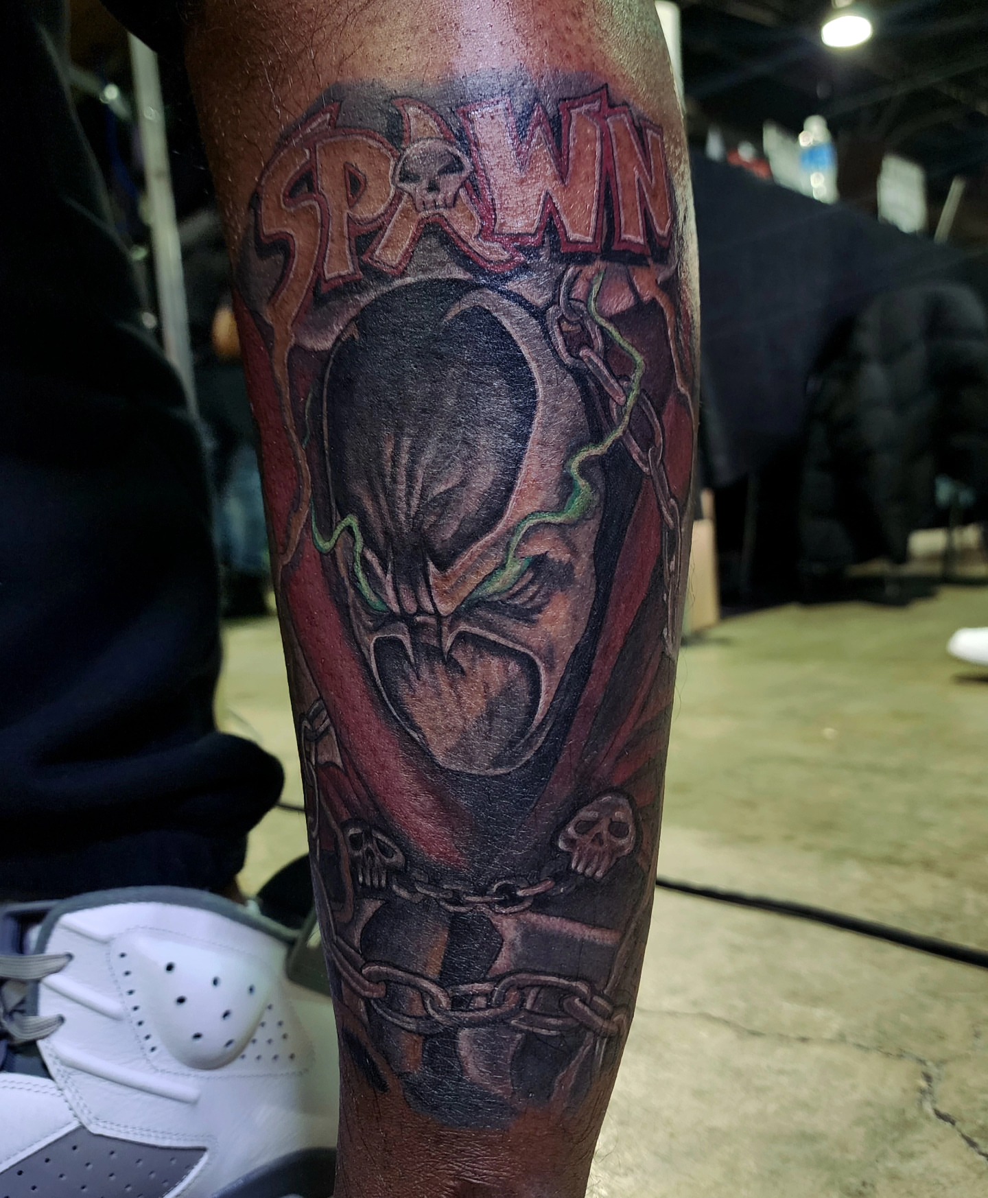 Spawn dark realism tattoo on the forearm by Tyler Cromwell