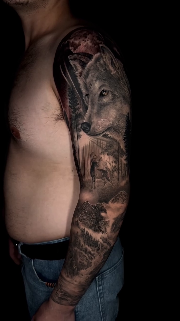 Tattoo by @tiantattooart — realism, black_and_grey