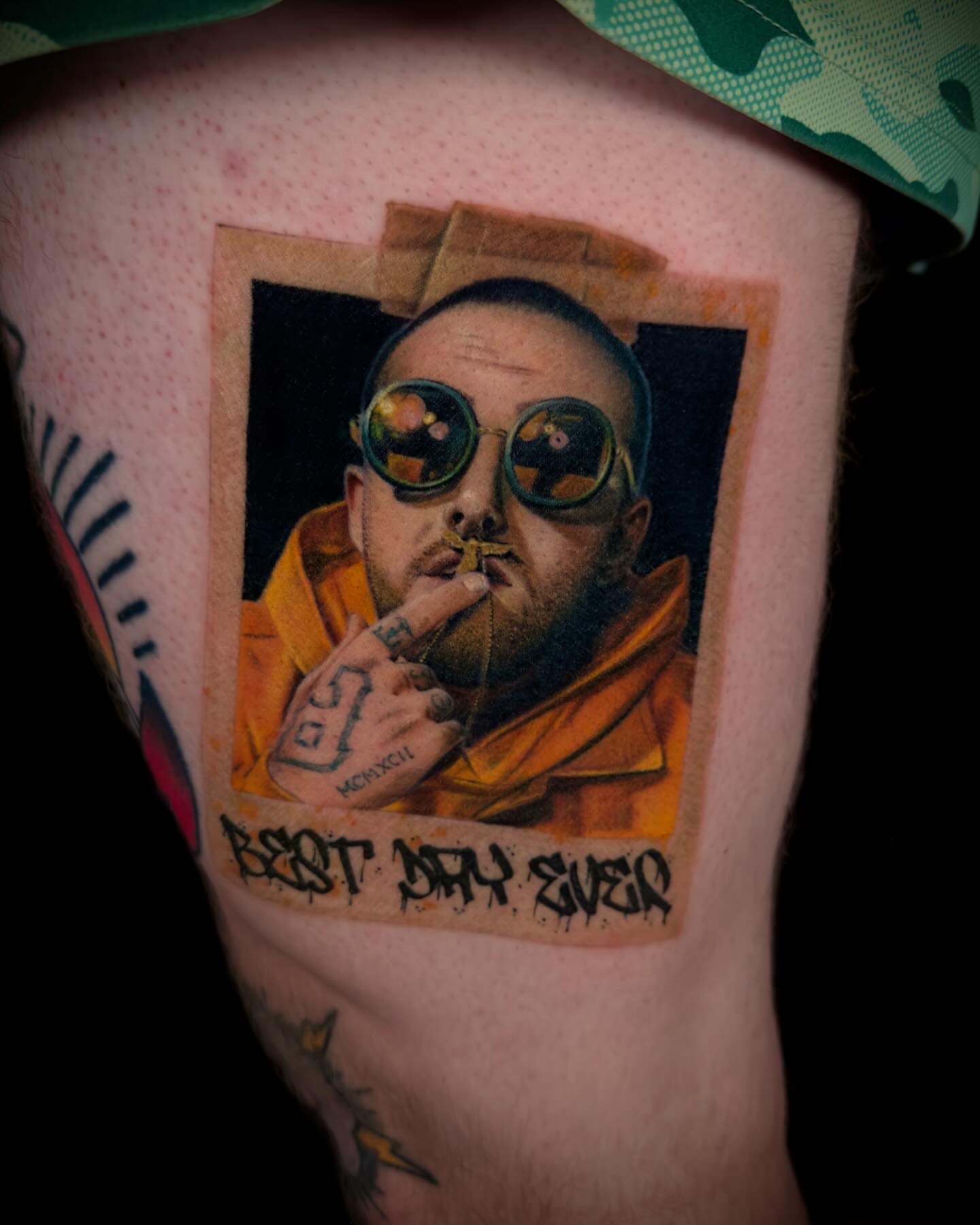 Portrait of man realism tattoo on the forearm by Nic Luna