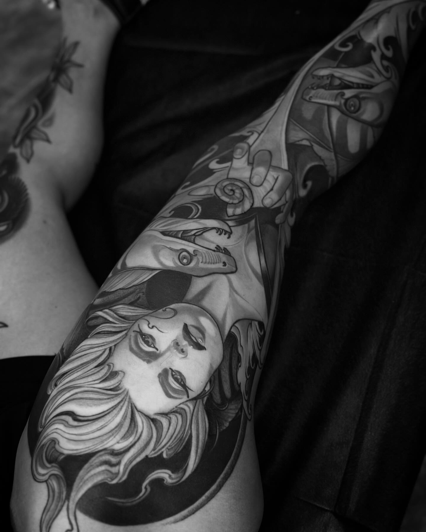 Tattoo by @jeffnortontattoo — black_and_grey, realism