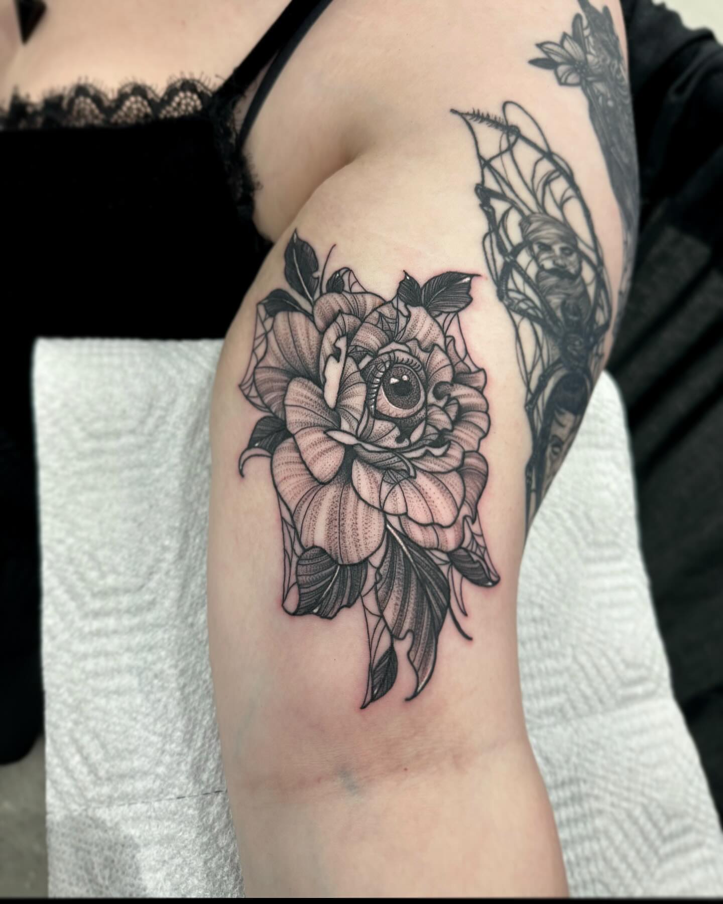Rose realism tattoo on the forearm by Cj Hurtado