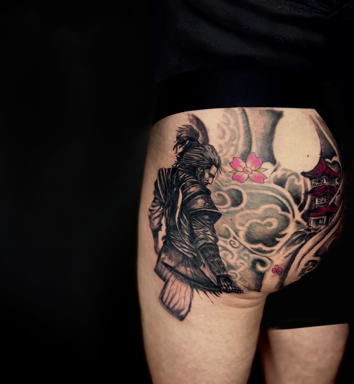 Samurai warrior japanese irezumi tattoo on the thigh by Asia Rene Tattoos👑
