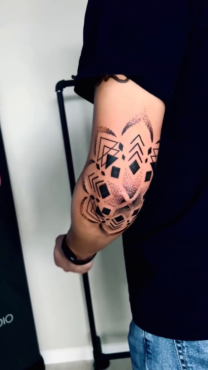 Mandala geometric tattoo by Ashley Fino, Las Vegas, Nevada
