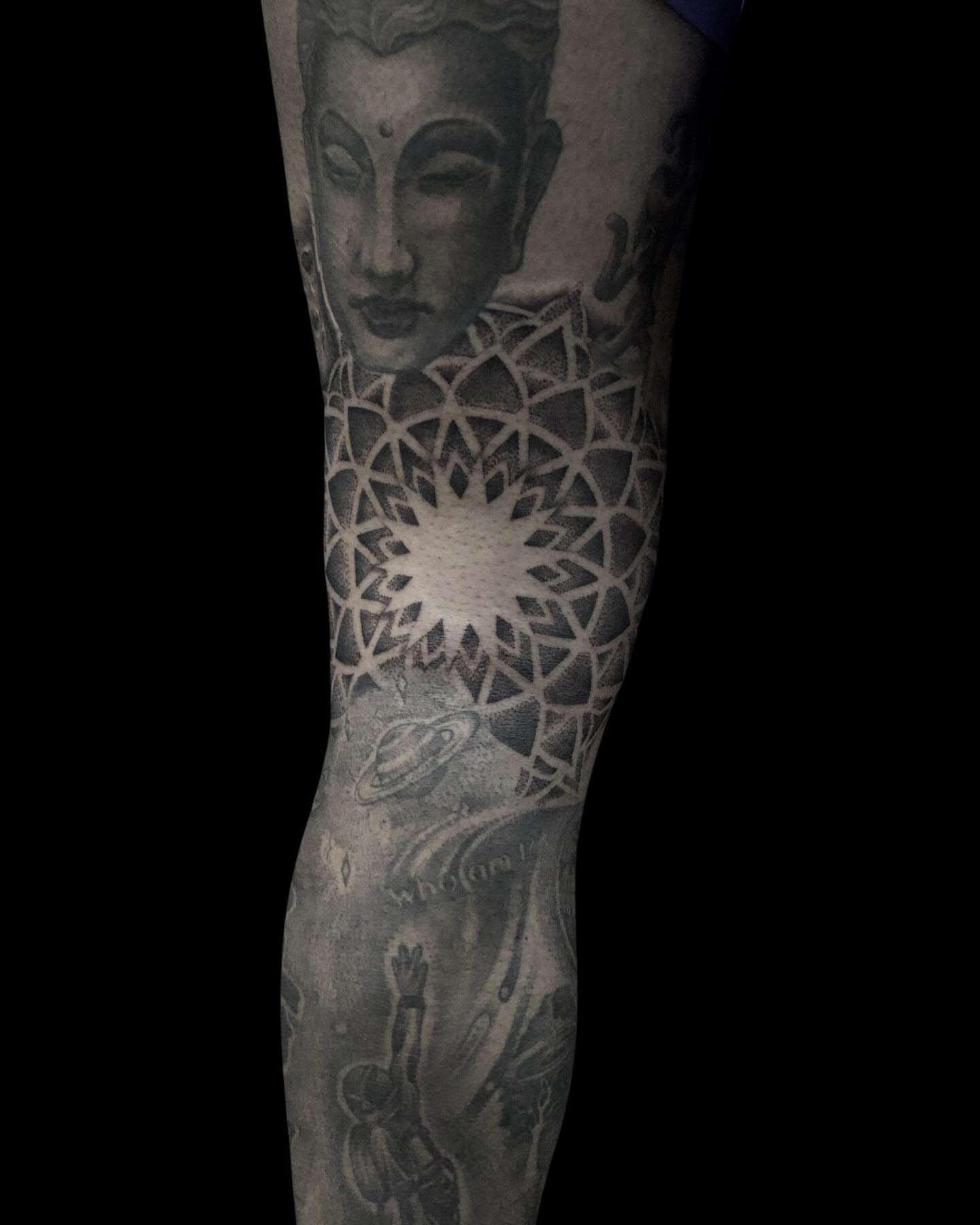 Geometric mandala geometric tattoo on the forearm by Alex Suarez