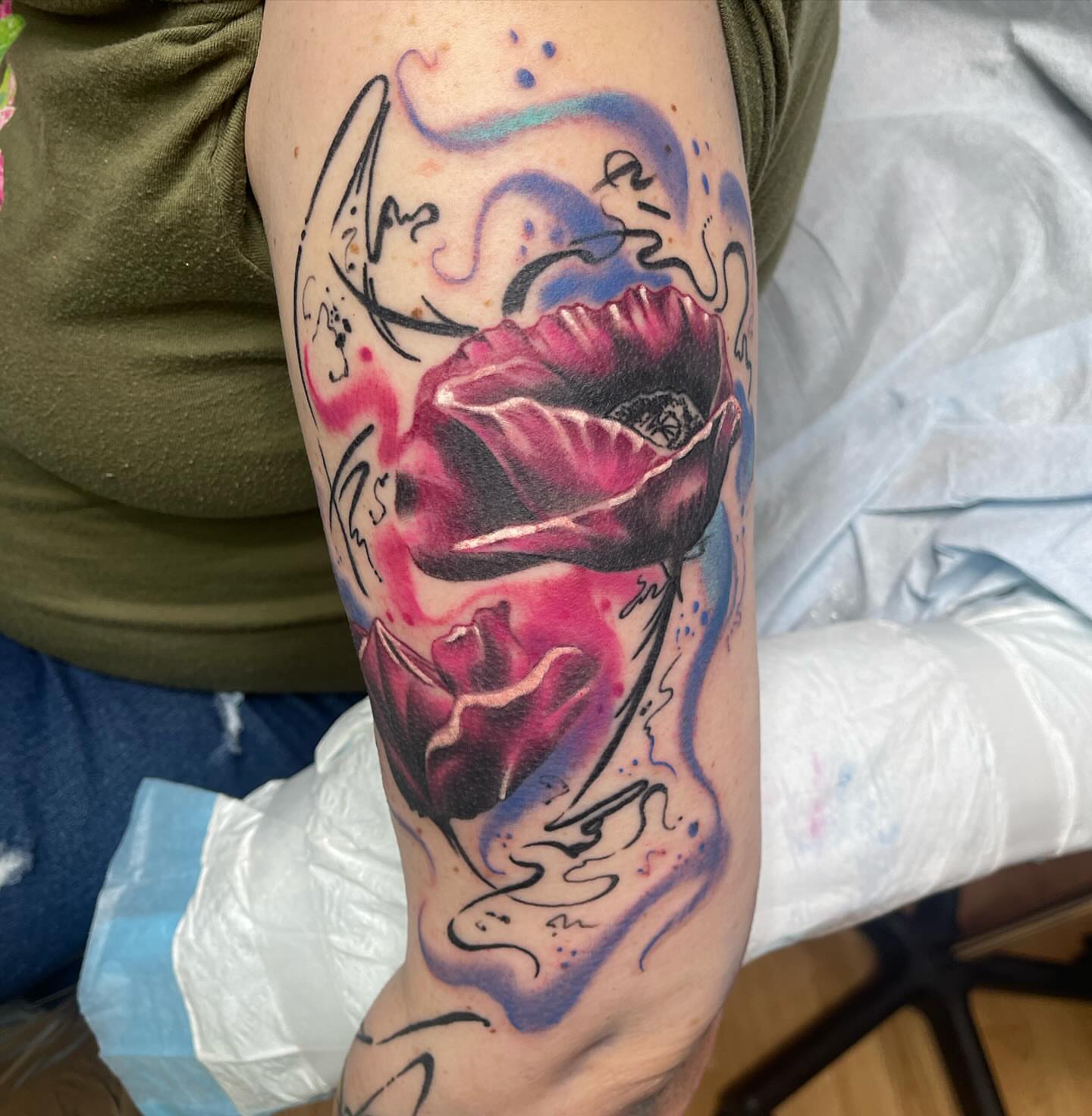 Rose watercolor tattoo on the forearm by Yayo, New Britain, Connecticut