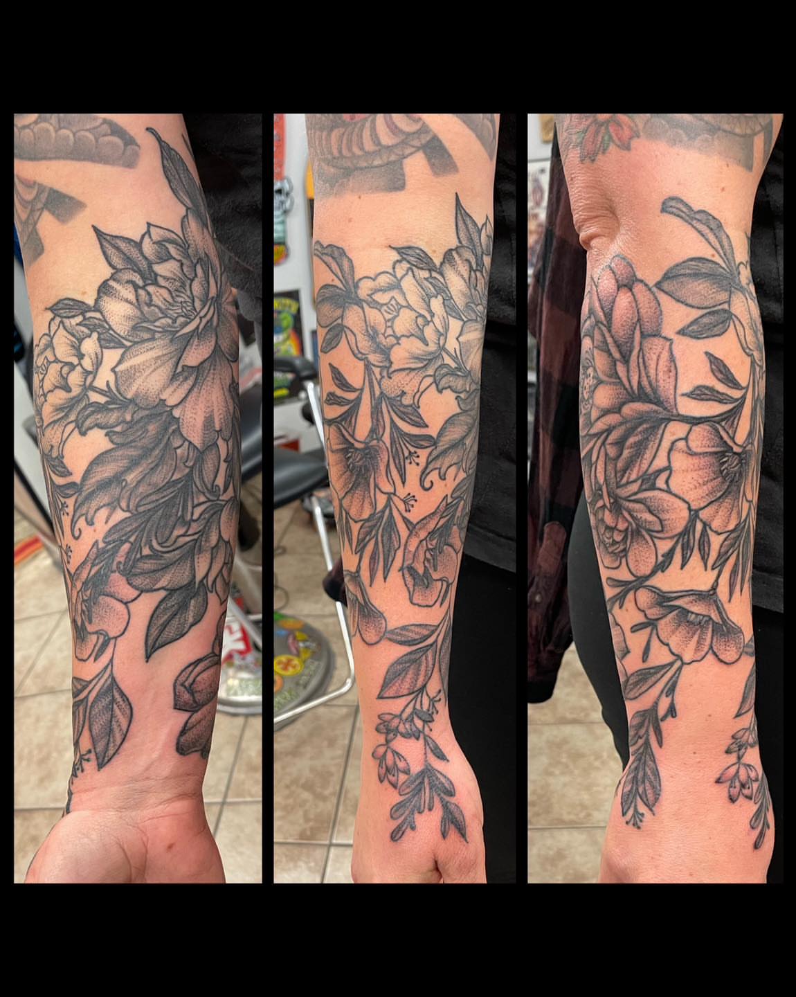 Tattoo by @famous77 — black_and_grey