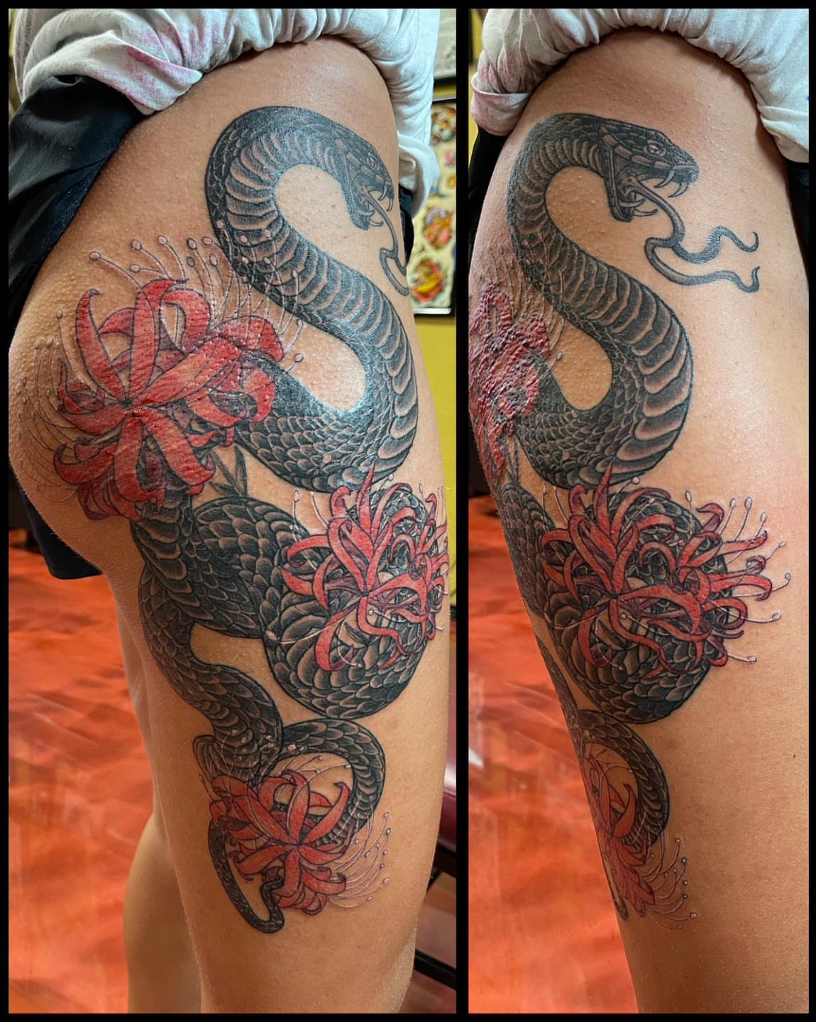 Tattoo by @famous77 — japanese_irezumi, black_and_grey