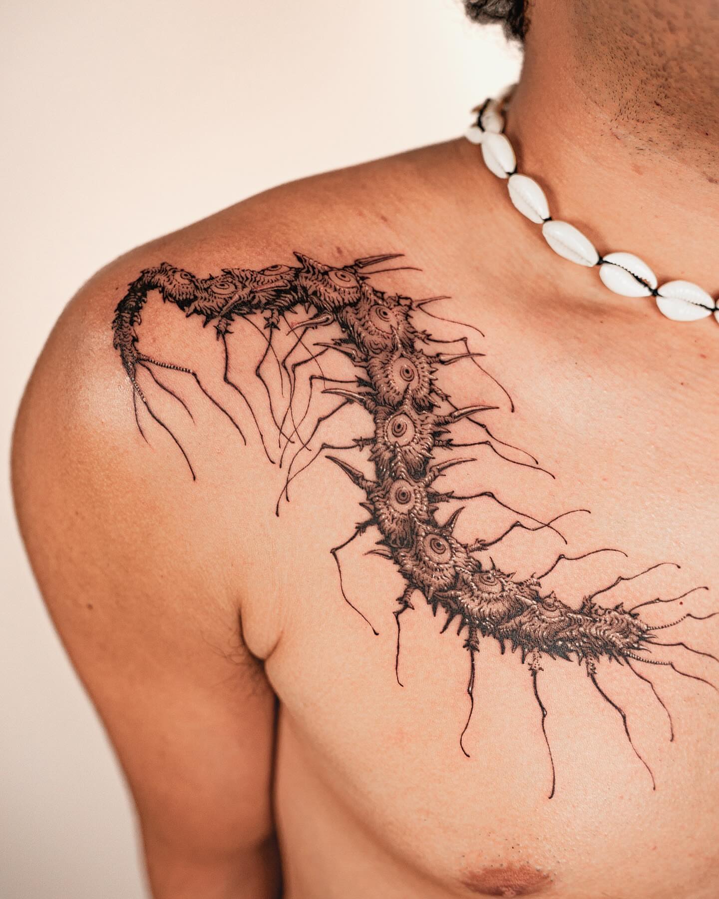 Tattoo by @nowthisyujhi — black_and_grey