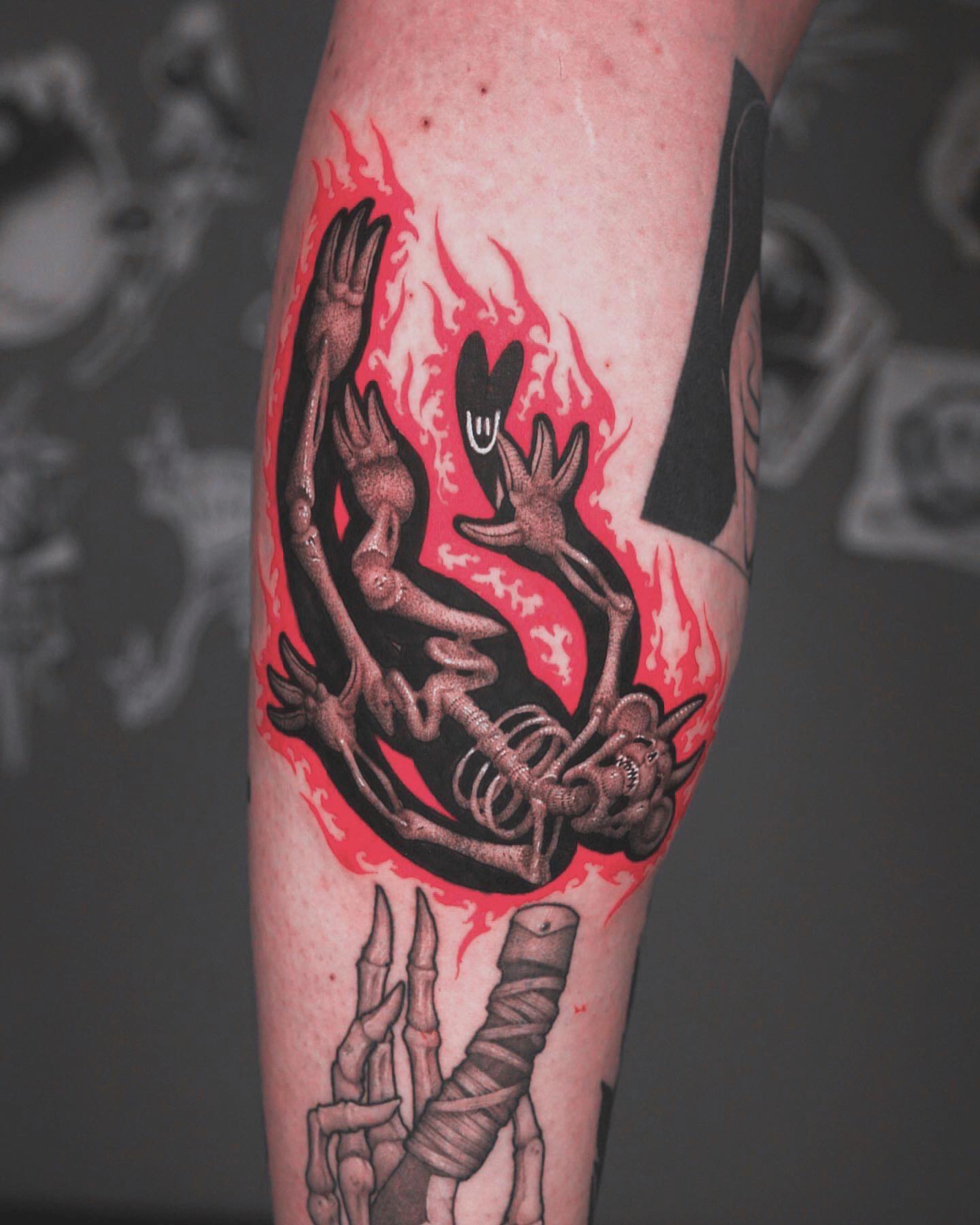 Tattoo by @nowthisyujhi — neo_traditional, dark_realism