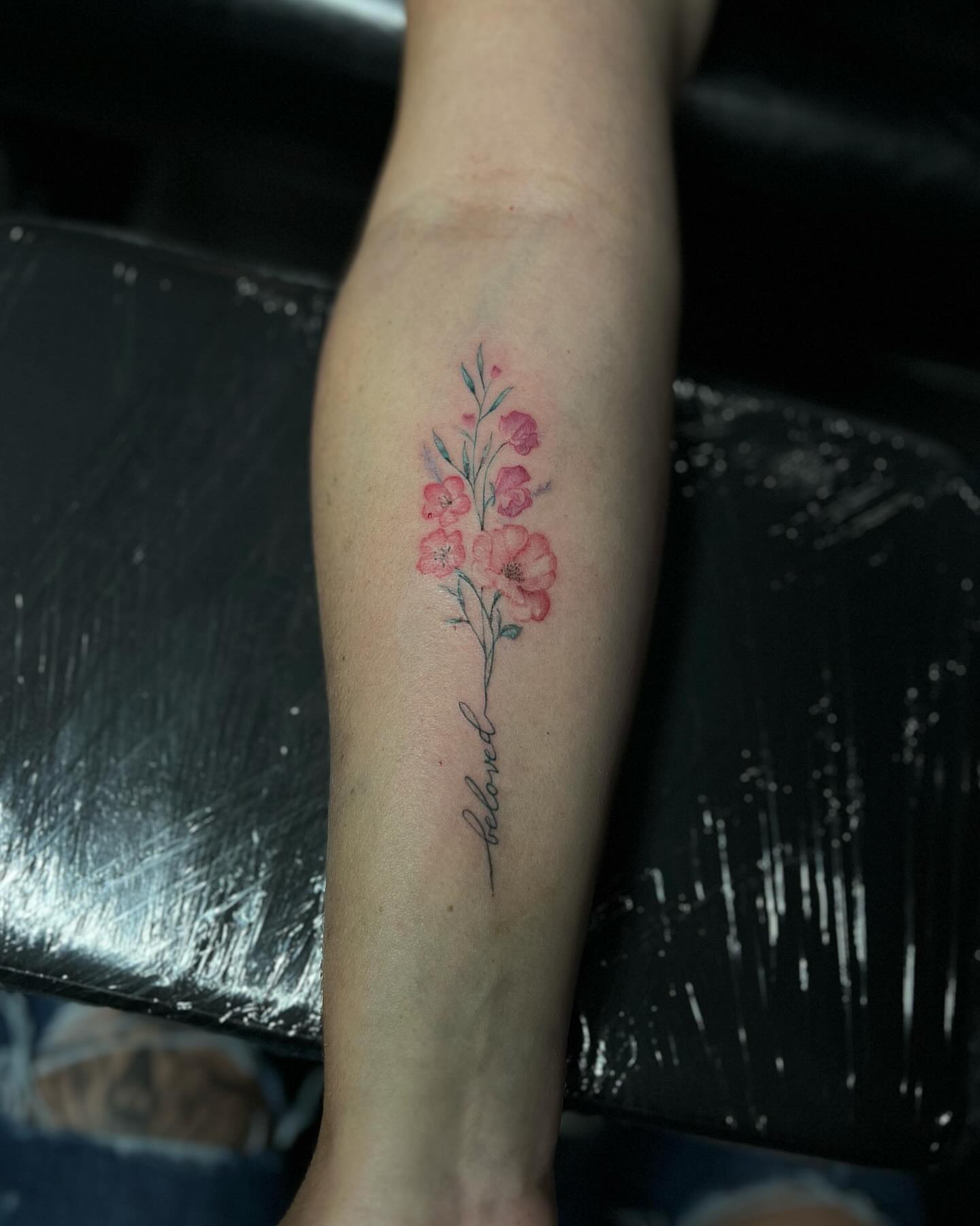 Cherry blossoms watercolor tattoo on the forearm by π΄πππ