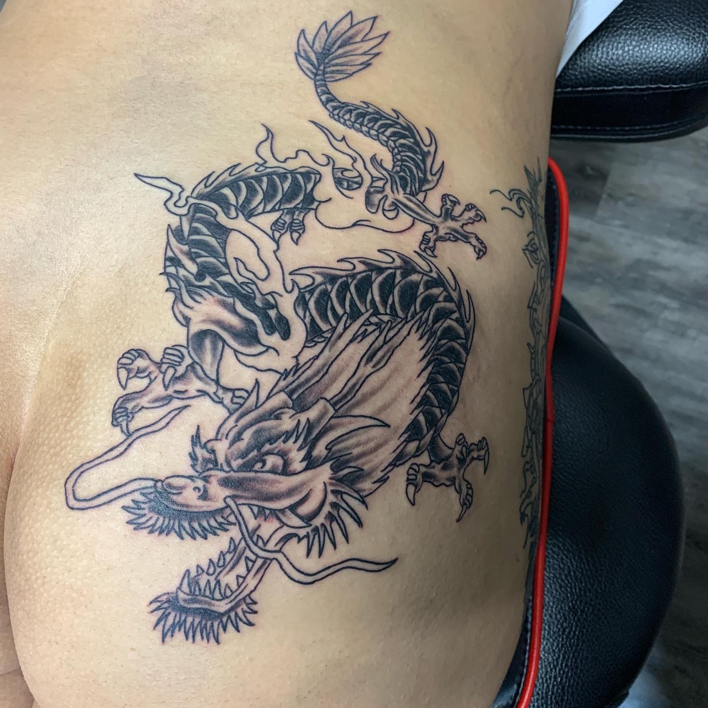 Tattoo by @goat76 — black_and_grey