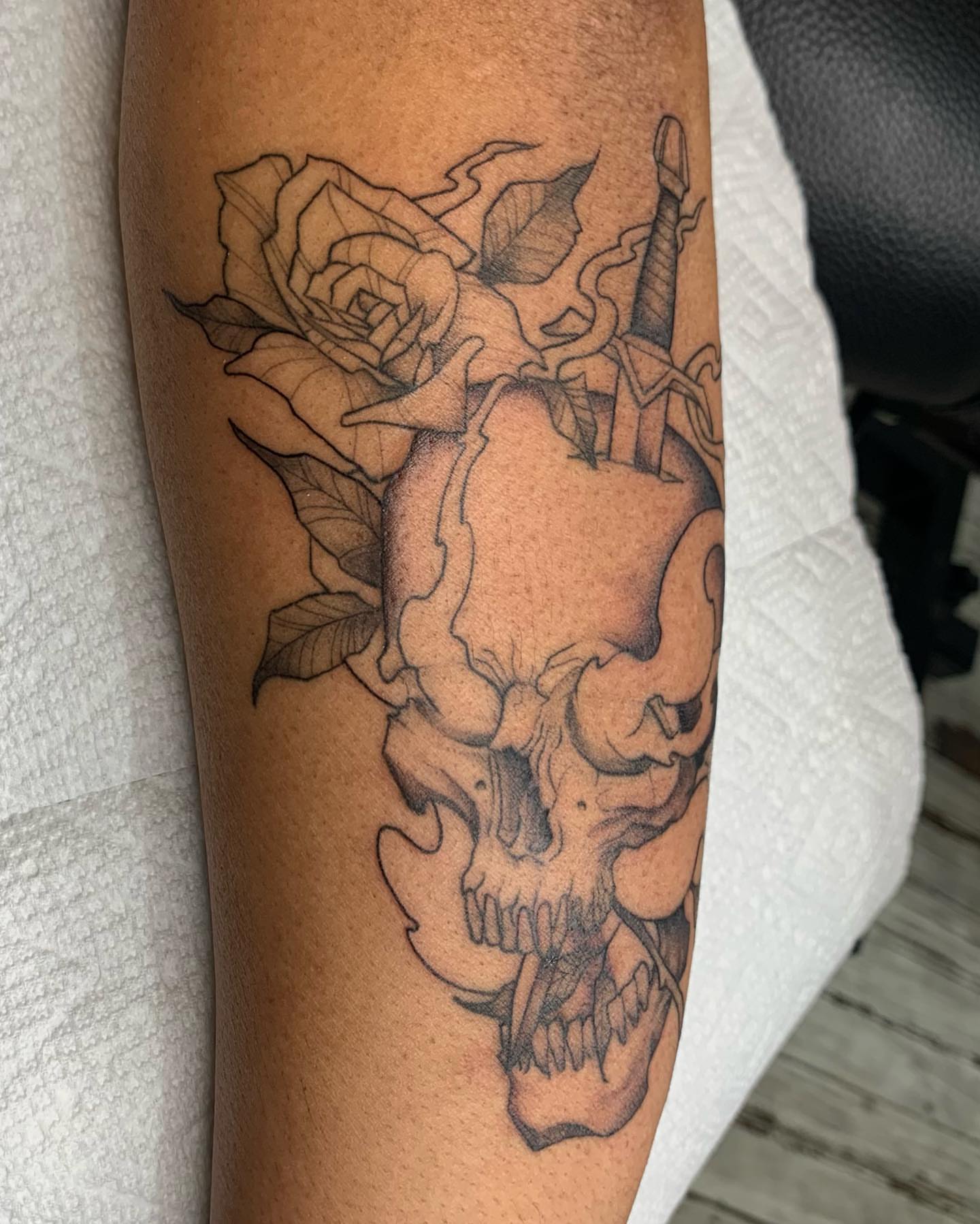 Tattoo by @lvl40lich — black_and_grey, realism