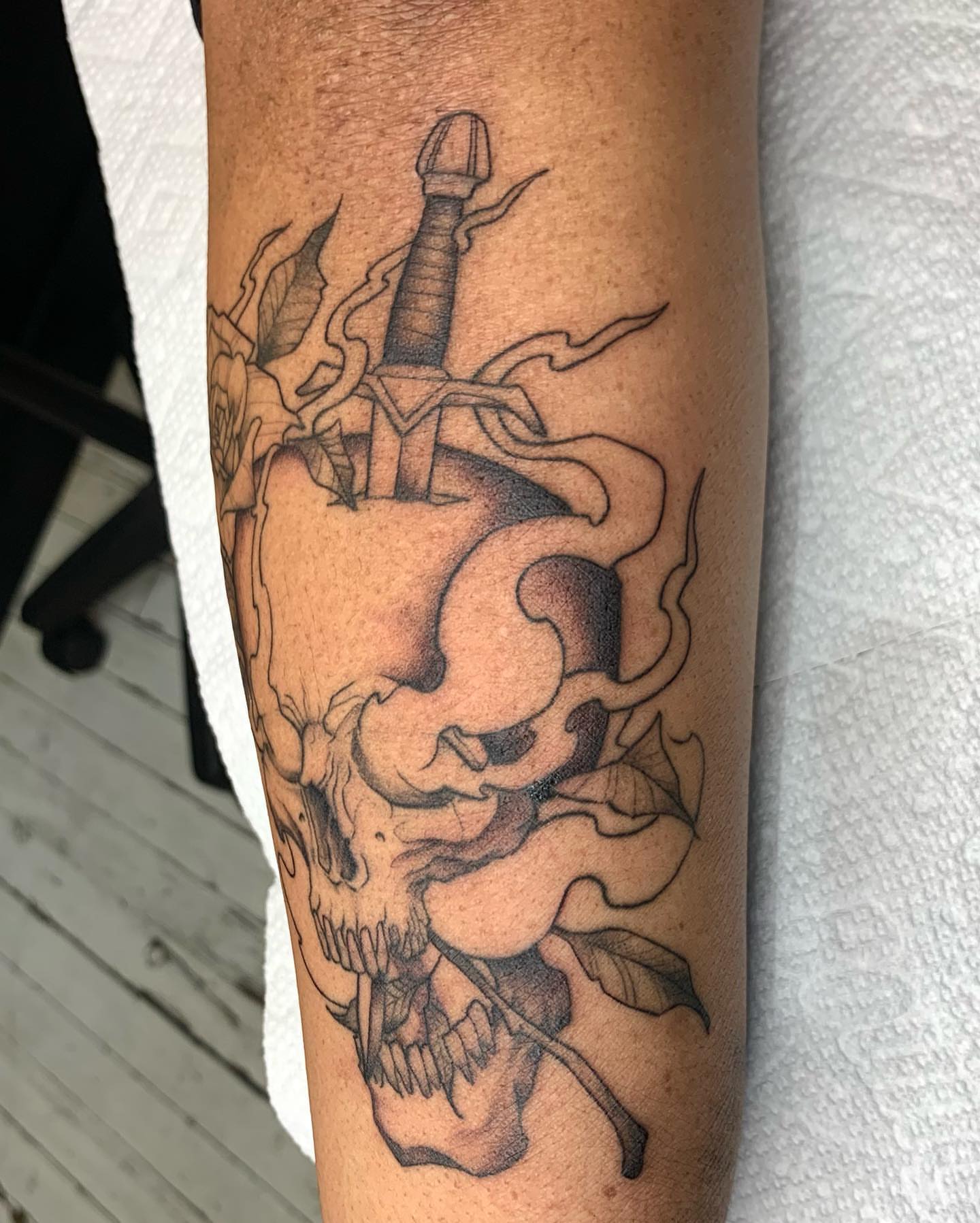 Tattoo by @lvl40lich — black_and_grey, realism