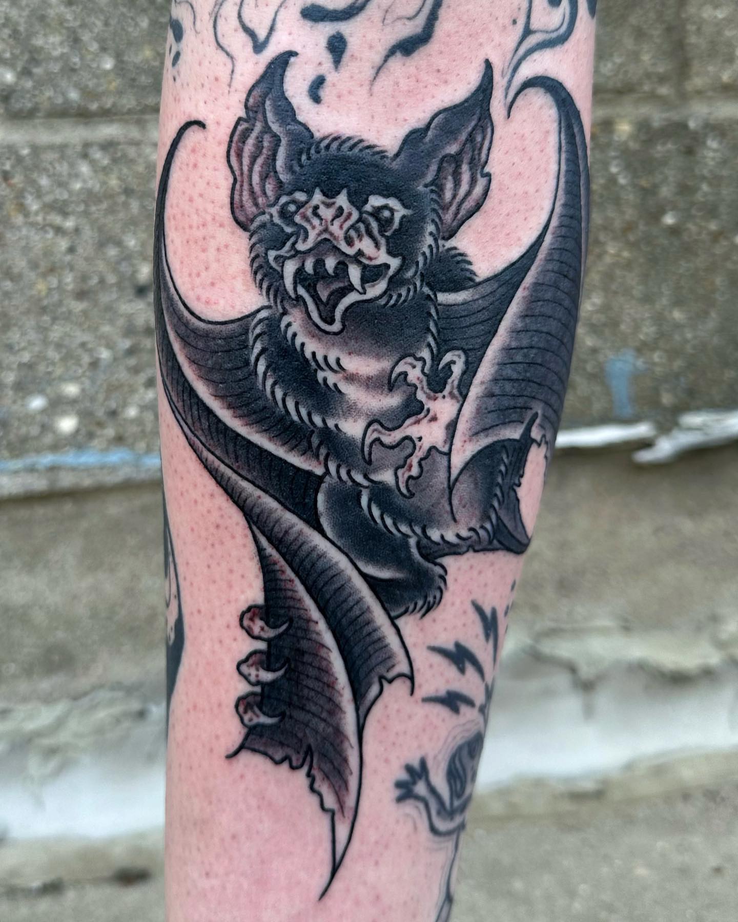 Tattoo by @mollygotlib — black_and_grey