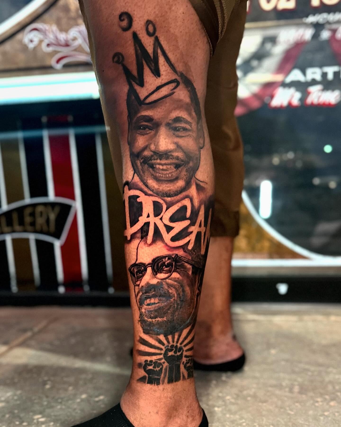 MLK Jr realism tattoo on the forearm by Adrian Dominguez, Las Vegas, Nevada