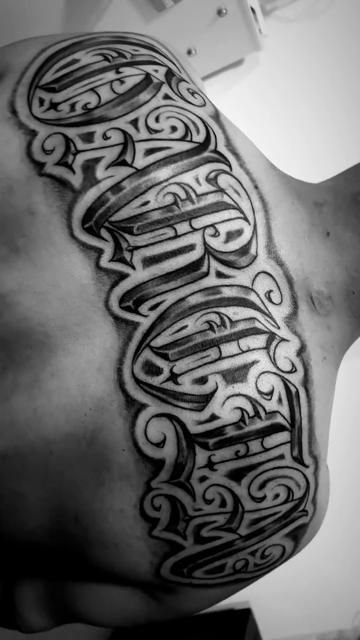 Tattoo by @twicetattoos β chicano, lettering_script
