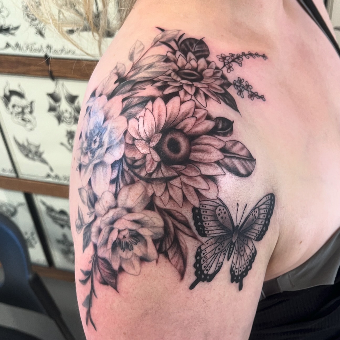 Tattoo by @fearlessfoxes — black_and_grey, realism