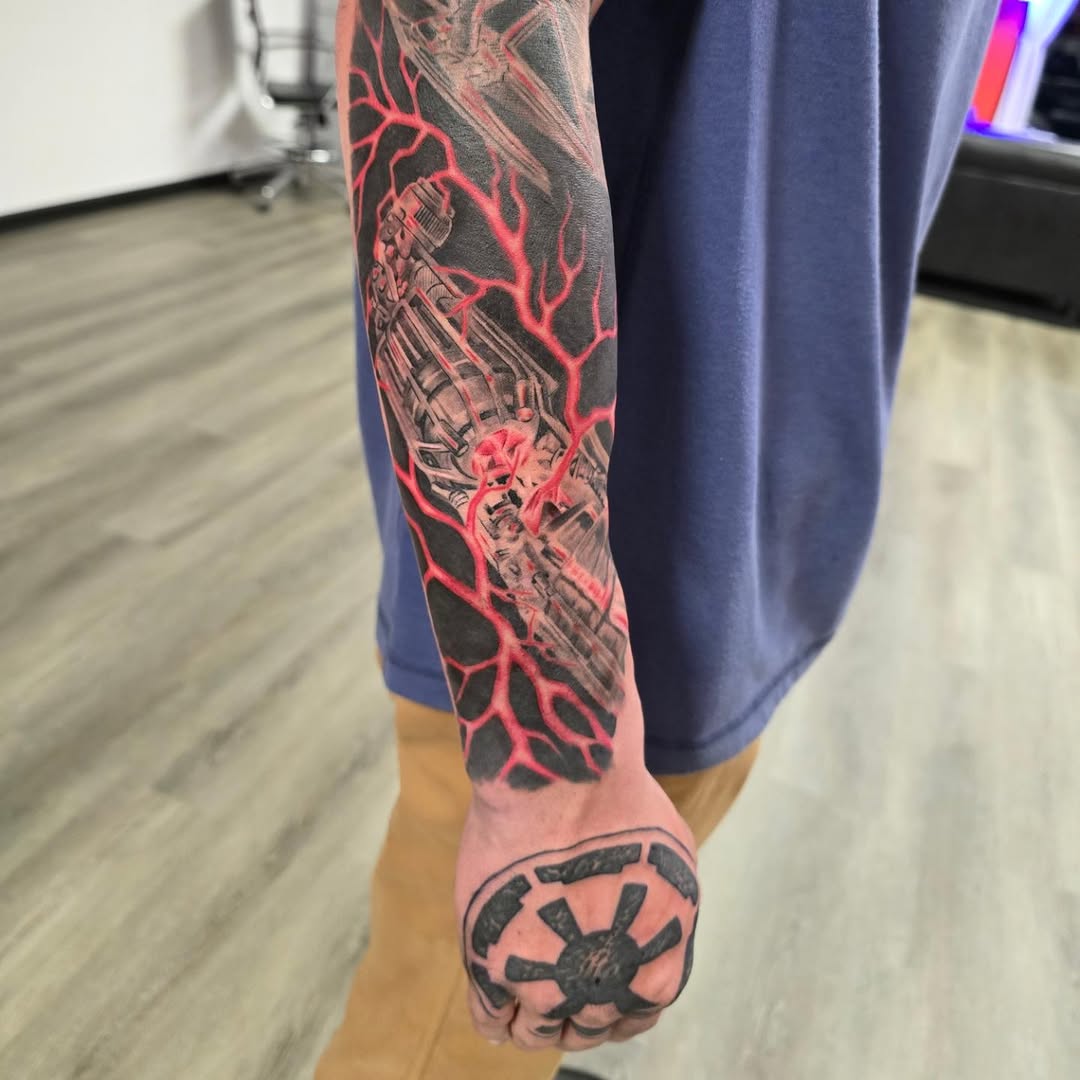 Tattoo by @karmakazeturtle — realism, blackwork