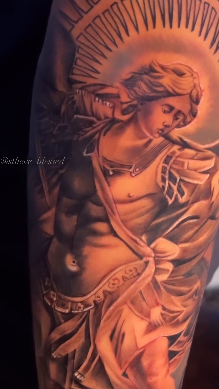 Tattoo by @stheve_blessed — realism, black_and_grey